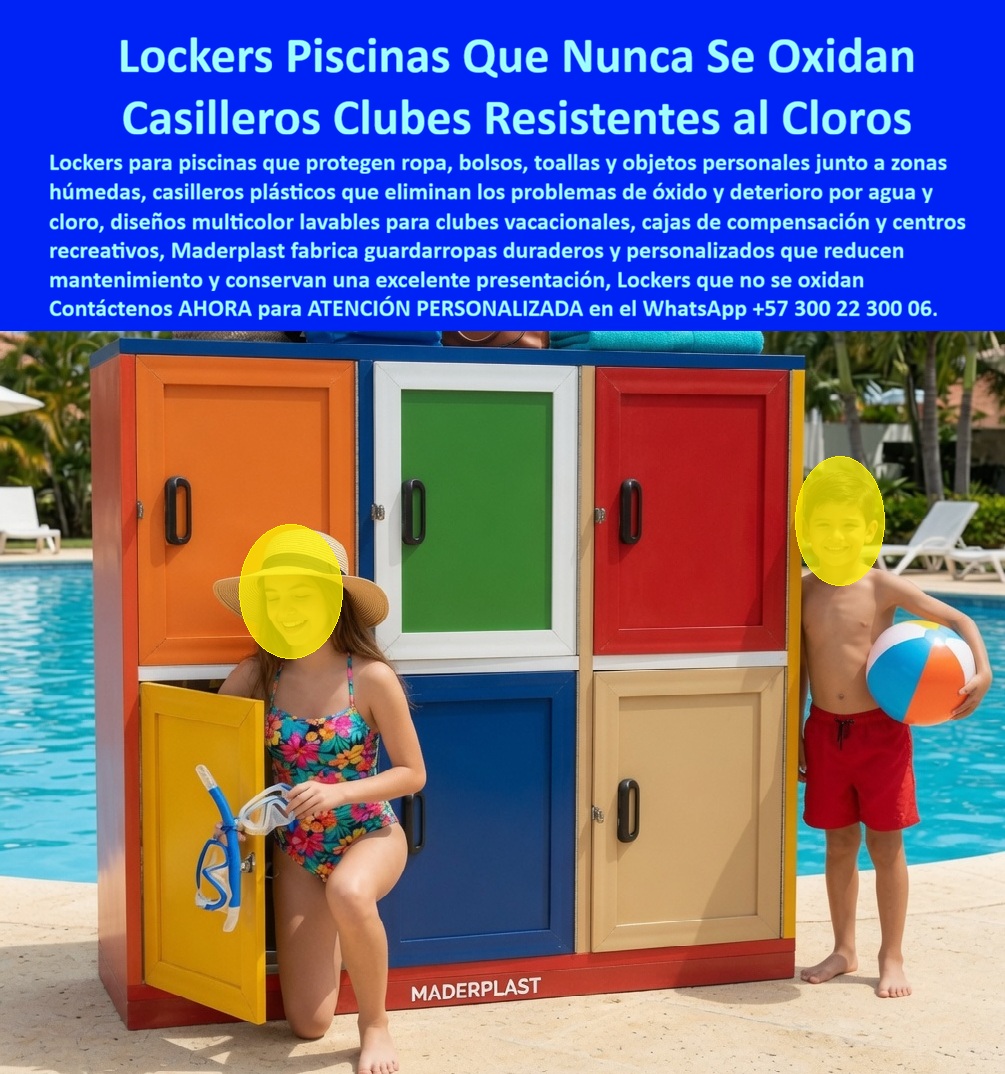 Lockers Decorativos Nuevos Diseños Guardarropa Colores Maderplast Lockers Para Clubes Vacacionales Lockers Para Cajas De Compensación Lockers Para Borde De Piscina Casilleros Que Nunca Se Oxidan En Piscinas Muebles para borde piscinas