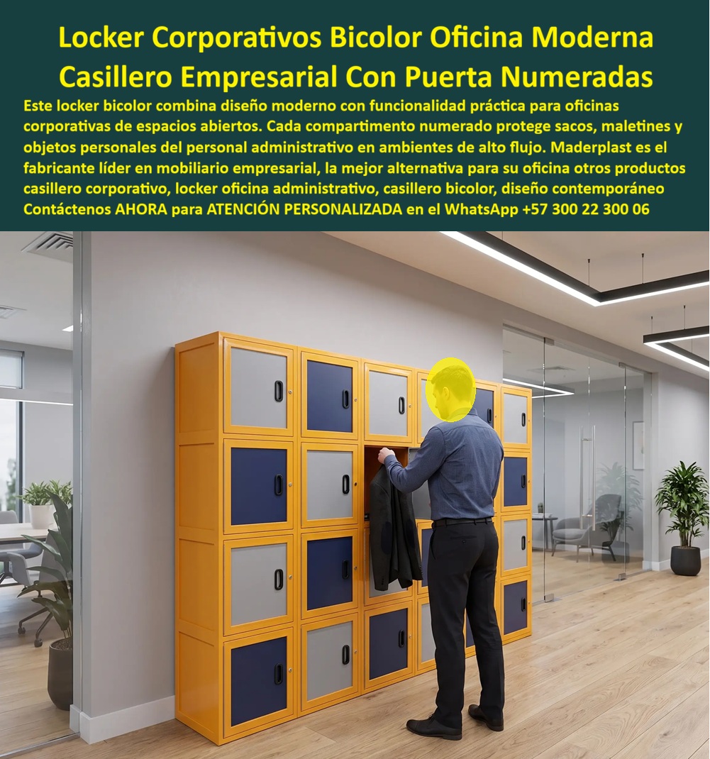 Lockers para industria Casilleros para empresas Guardarropa Maderplast Casillero de personal numerado para grandes empresas Lockers para operarios industriales Casillero de gran formato para guardar dotación y calzado seguridad Locker