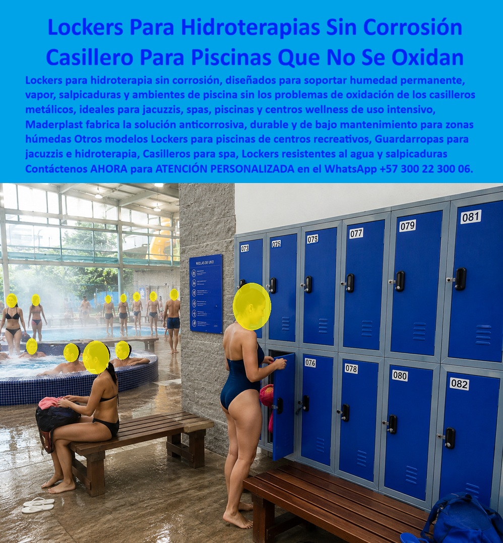 Lockers zonas húmedas spa hidromasajes jacuzzis turcos saunas Maderplast Casilleros Para Hidroterapia Sin Corrosión Lockers Que Nunca Se Oxidan En Piscinas Casilleros para spa e hidroterapia resistentes al vapor Guardarropa Para Piscina