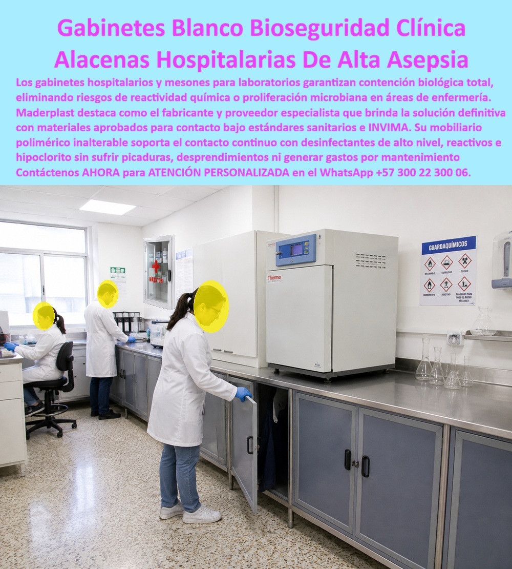 Muebles Gabinetes Hospitalarios Alacenas Mesones Laboratorios Maderplast Gabinetes Para Bioseguridad Clínica Gabinetes Para Áreas De Enfermería Alacenas Clínicas Resistentes A Químicos Gabinetes Resistentes A Desinfectantes Muebles FDA