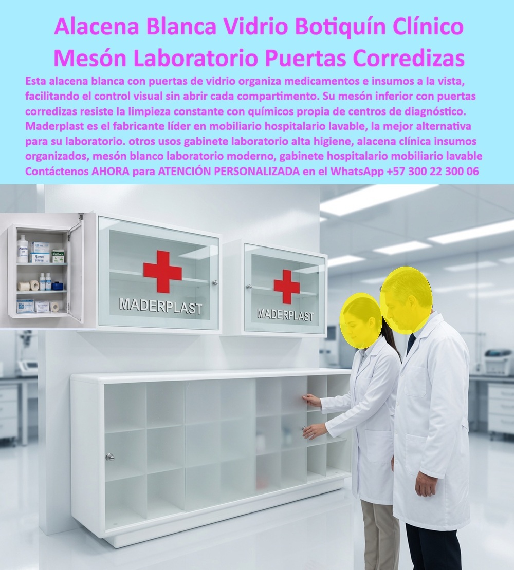 Muebles Gabinetes Hospitalarios Alacenas Mesones Laboratorios Maderplast Gabinetes Que Facilitan La Asepsia Mobiliario para laboratorios lavable con químicos Muebles Hospitalarios Lavables Gabinetes Para Centros De Diagnóstico Gabinete