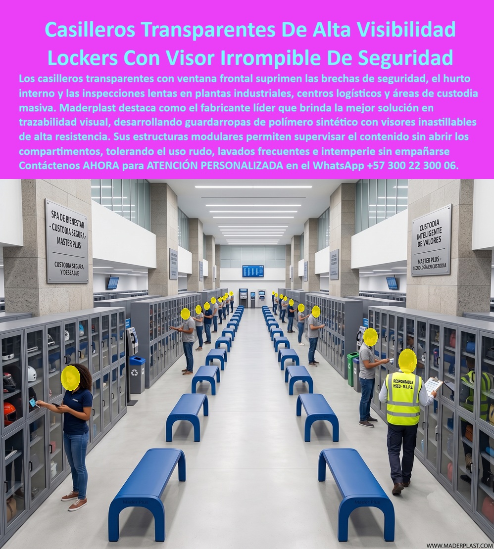 Puerta Casillero Transparente Locker Ventana Acrílica translúcida Maderplast Casillero Transparente Industrial Máxima Trazabilidad Visual Casillero visor irrompible soluciona pérdidas optimizando control interno Casilleros Con Puertas AA