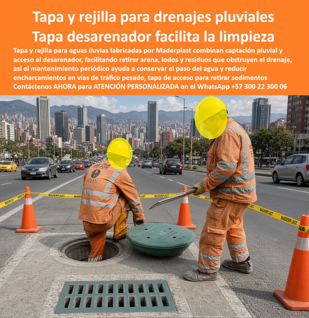 Conjunto Tapa Rejilla Aguas Lluvias Tapa Cámara Con Rejilla Maderplast - Alcantarillado Con Acceso Para Retirar Sedimentos, Rejilla y tapa para alcantarillado sin sedimentación, Tapa Alcantarilla Boca Desarenador Soporta Tráfico Pesado, Rejilla a Conjunto Tapa Rejilla Aguas Lluvias Tapa Cámara Con Rejilla Maderplast Alcantarillado Con Acceso Para Retirar Sedimentos Rejilla y tapa para alcantarillado sin sedimentación Tapa Alcantarilla Boca Desarenador Soporta Tráfico Pesado Rejilla a