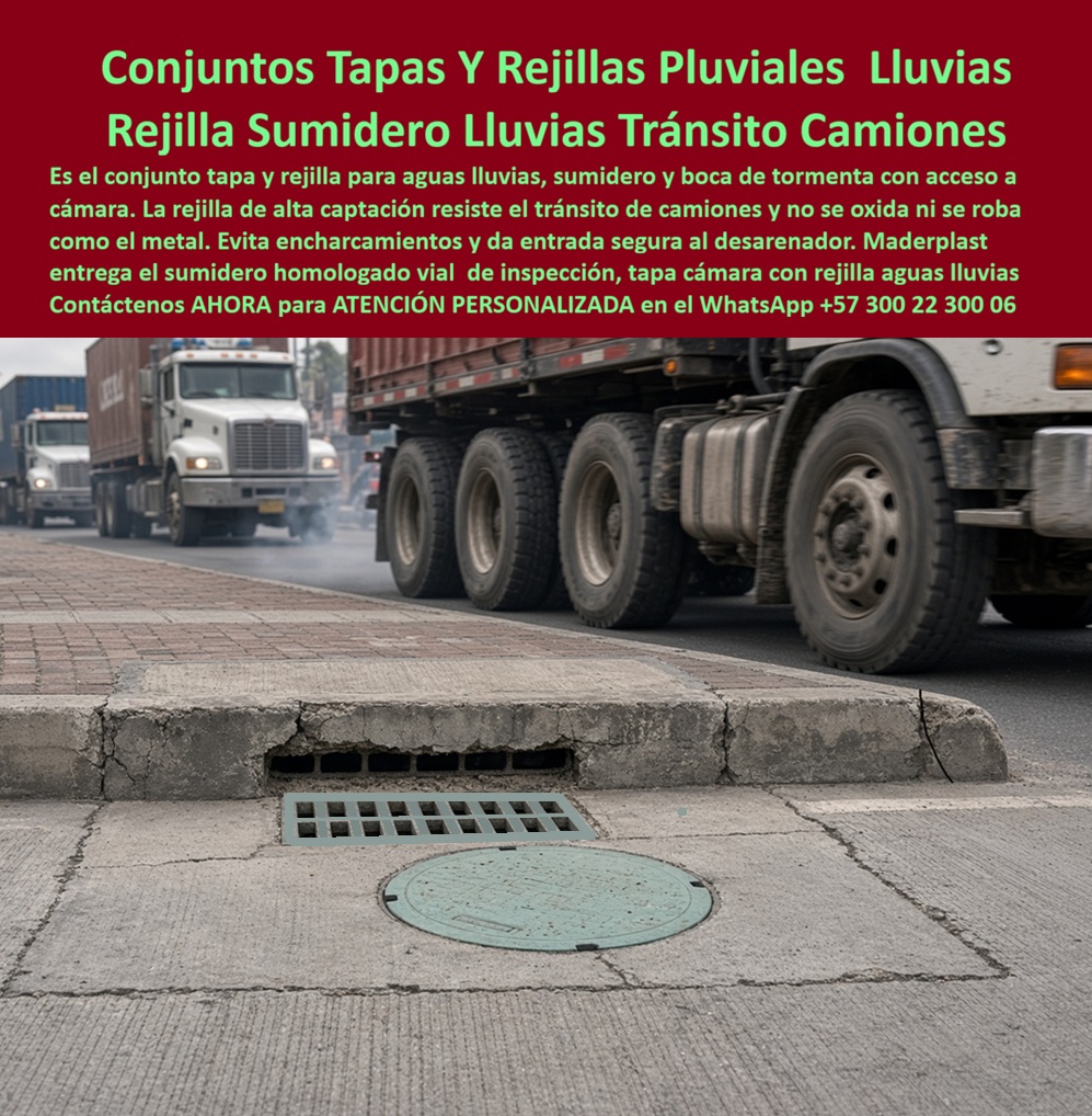 Conjunto Tapa Rejilla Aguas Lluvias Tapa Cámara Con Rejilla Maderplast - Boca desarenador con tapa y rejilla pluvial, Rejilla Sumidero Alta Captación Vía Con Tránsito Camiones, Rejilla y tapa sumidero homologado vial, Boca De Tormenta Con Acceso Conjunto Tapa Rejilla Aguas Lluvias Tapa Cámara Con Rejilla Maderplast Boca desarenador con tapa y rejilla pluvial Rejilla Sumidero Alta Captación Vía Con Tránsito Camiones Rejilla y tapa sumidero homologado vial Boca De Tormenta Con Acceso