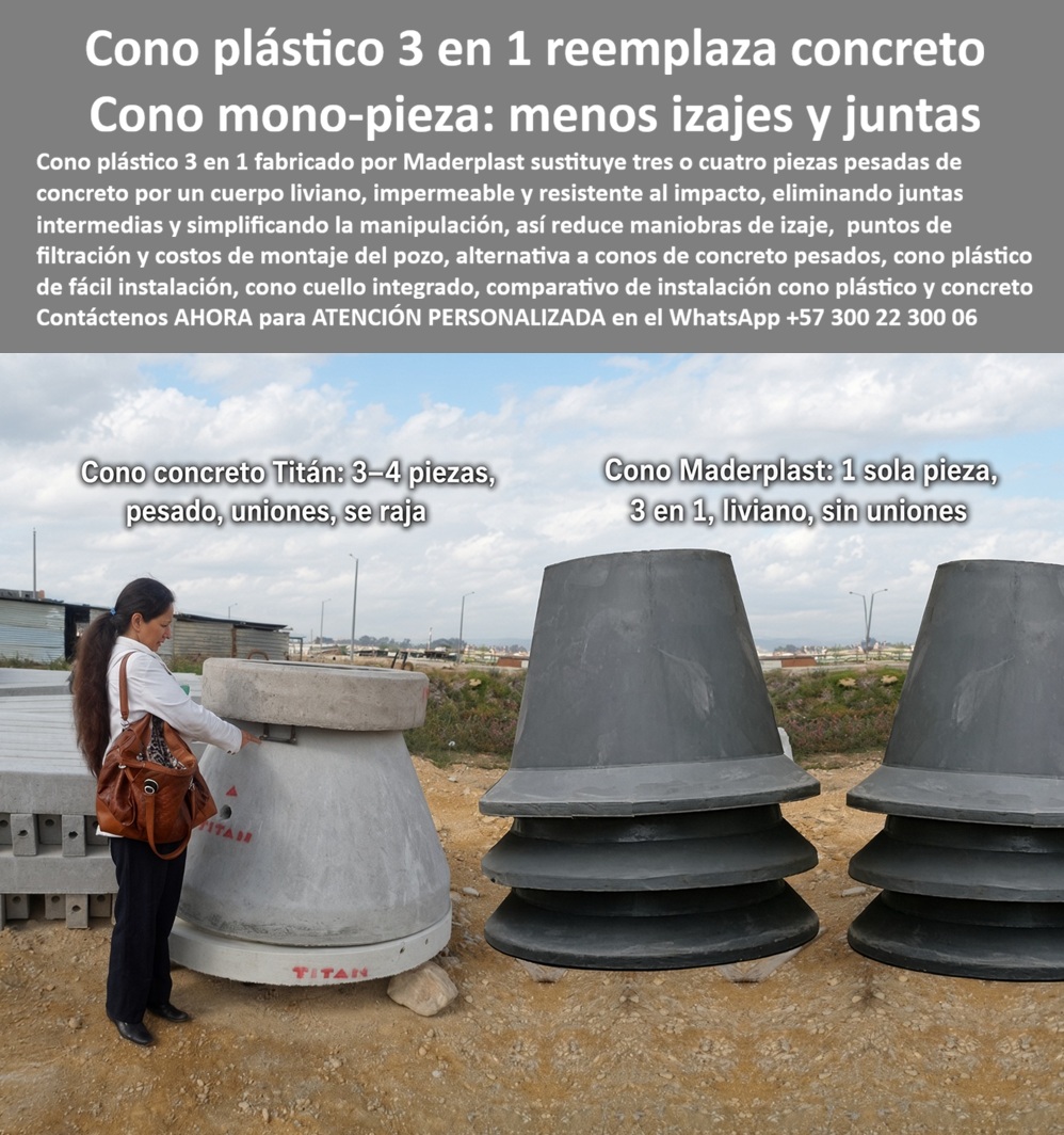 Cono Plástico 3 En 1 Pozo De Inspección Cono Reductor Cuello Pozo Maderplast - cono monopieza para cámara de inspección, Cono De Reducción Plástico De Montaje Más Rápido, cono para alcantarillado sanitario, cono plástico 3 en 1, Cono Monopieza PP Cono Plástico 3 En 1 Pozo De Inspección Cono Reductor Cuello Pozo Maderplast cono monopieza para cámara de inspección Cono De Reducción Plástico De Montaje Más Rápido cono para alcantarillado sanitario cono plástico 3 en 1 Cono Monopieza PP