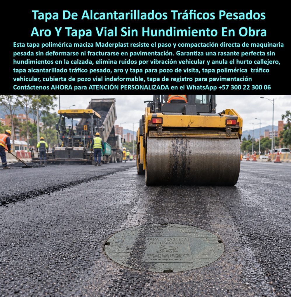 Tapa De Alcantarillado Resistente Tráfico Vehicular Pesado Maderplast - Aro y tapa para pozo de visita sin hundimiento en via, Tapa Polimérica Para Tráfico Vehicular Pesado, Cubierta de pozo vial alto impacto indeformable en obra, Tapa Registro a Tapa De Alcantarillado Resistente Tráfico Vehicular Pesado Maderplast Aro y tapa para pozo de visita sin hundimiento en via Tapa Polimérica Para Tráfico Vehicular Pesado Cubierta de pozo vial alto impacto indeformable en obra Tapa Registro a