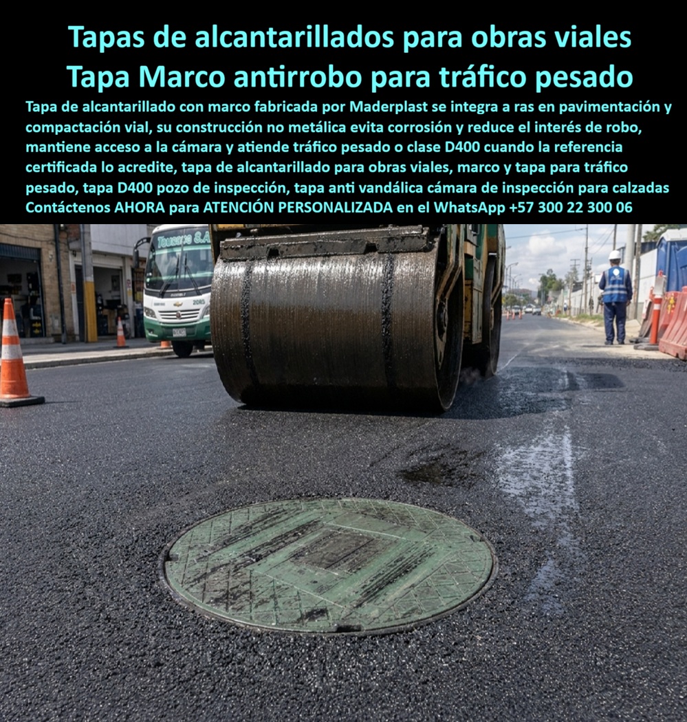 Tapa De Alcantarillado Resistente Tráfico Vehicular Pesado Maderplast - Tapa cámara inspección antivandálica anticorrosiva, Tapa pozo de inspeccion antirrobo trafico pesado D400, Marco y tapa alcantarillado resistente a obras viales, Aro y tapa a Tapa De Alcantarillado Resistente Tráfico Vehicular Pesado Maderplast Tapa cámara inspección antivandálica anticorrosiva Tapa pozo de inspeccion antirrobo trafico pesado D400 Marco y tapa alcantarillado resistente a obras viales Aro y tapa a