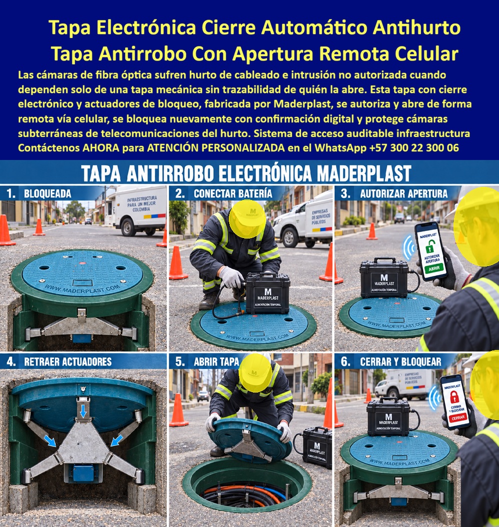 Tapa Inteligente Control De Acceso Tapa Telemétrica Maderplast - Tapa Cámara Fibra Óptica Cierre Automático Antihurto, Tapa Antirrobo Electrónica Apertura Remota Vía Celular, Tapa Con Cierre Electrónico Cámaras Subterráneas, Tapa Automática Tapa Inteligente Control De Acceso Tapa Telemétrica Maderplast Tapa Cámara Fibra Óptica Cierre Automático Antihurto Tapa Antirrobo Electrónica Apertura Remota Vía Celular Tapa Con Cierre Electrónico Cámaras Subterráneas Tapa Automática