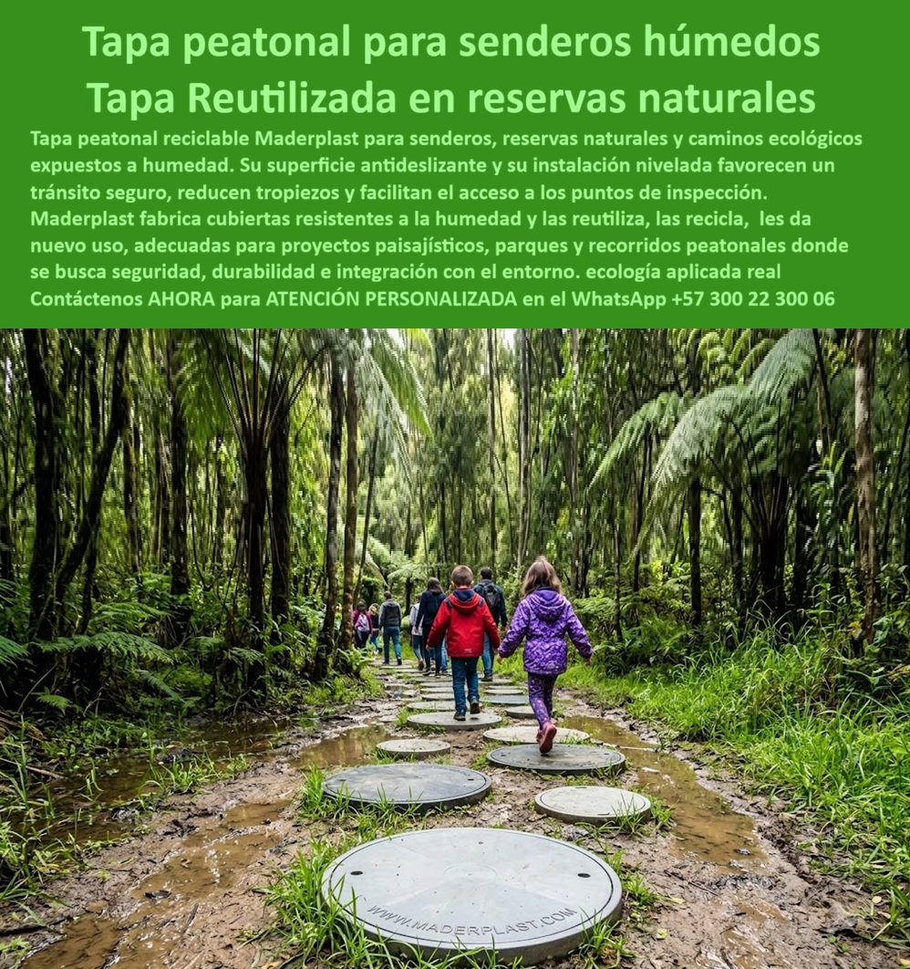 Tapa Reciclable Paso Peatonal Zonas Naturales Tapa Huella Sendero Maderplast - tapa placa huella Antideslizante Reserva Natural Segura, Cubierta peatonal reciclable sin tropiezos nivelada, Tapa para camino ecologico sin oxidacion por hu Tapa Reciclable Paso Peatonal Zonas Naturales Tapa Huella Sendero Maderplast tapa placa huella Antideslizante Reserva Natural Segura Cubierta peatonal reciclable sin tropiezos nivelada Tapa para camino ecologico sin oxidacion por hu