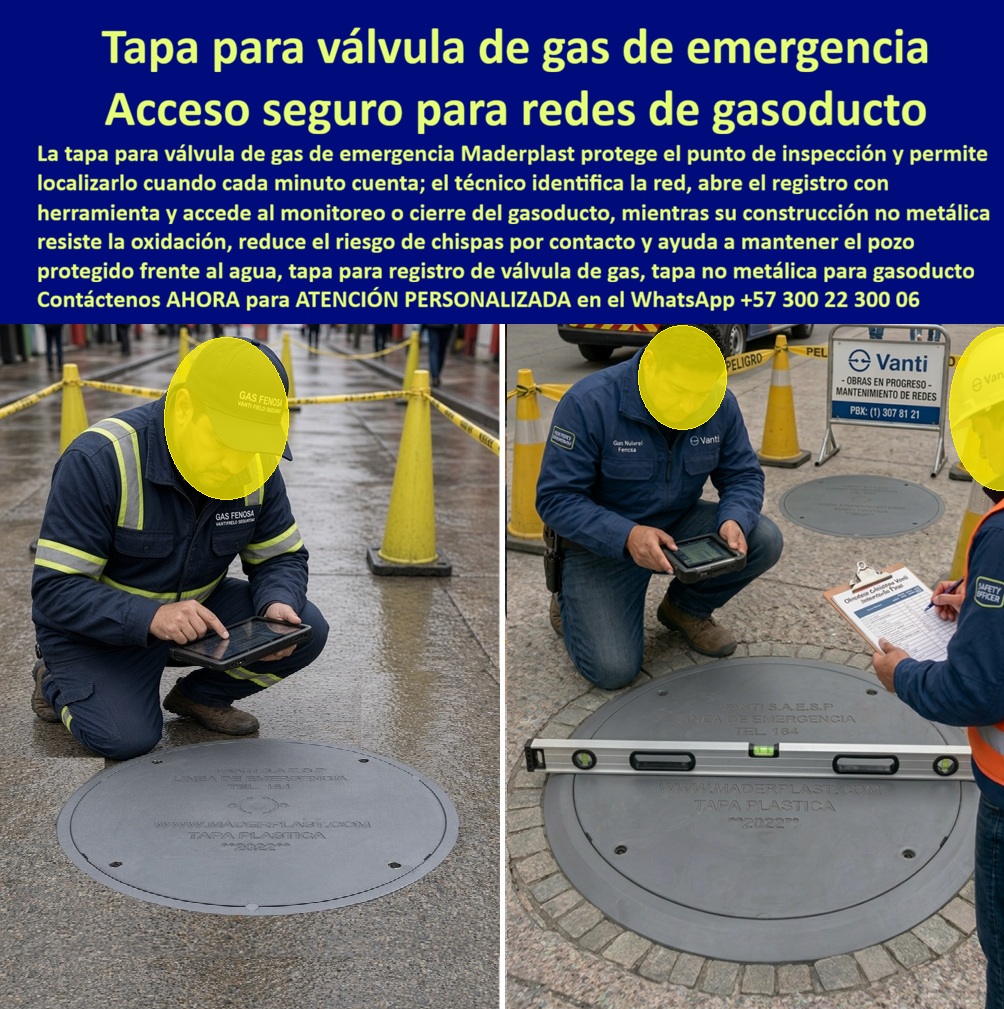Tapa válvulas gas emergencia Tapa de seguridad gasoductos Maderplast - Cubierta de pozo monitoreo gas sin oxidacion, Tapa inspección gasoducto hermética antióxido, Caja Válvula Gasoducto Sellada Anti Explosión Segura, Tapa Señalización Gasoductos Tapa válvulas gas emergencia Tapa de seguridad gasoductos Maderplast Cubierta de pozo monitoreo gas sin oxidacion Tapa inspección gasoducto hermética antióxido Caja Válvula Gasoducto Sellada Anti Explosión Segura Tapa Señalización Gasoductos