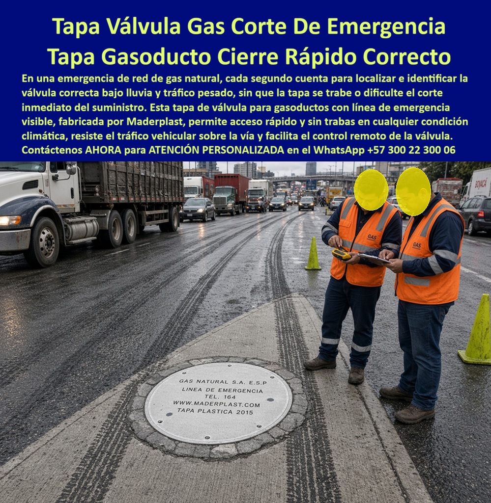 Tapa válvulas gas emergencia Tapa de seguridad gasoductos Maderplast - Tapa manhole gas telemetría corte de emergencia, Tapa Señalización Gasoducto Segura Control Remoto Válvula, Tapa Aro Seguridad Red Gas Cierre Rápido Sin Trabarse, Tapa valvula Tapa válvulas gas emergencia Tapa de seguridad gasoductos Maderplast Tapa manhole gas telemetría corte de emergencia Tapa Señalización Gasoducto Segura Control Remoto Válvula Tapa Aro Seguridad Red Gas Cierre Rápido Sin Trabarse Tapa valvula