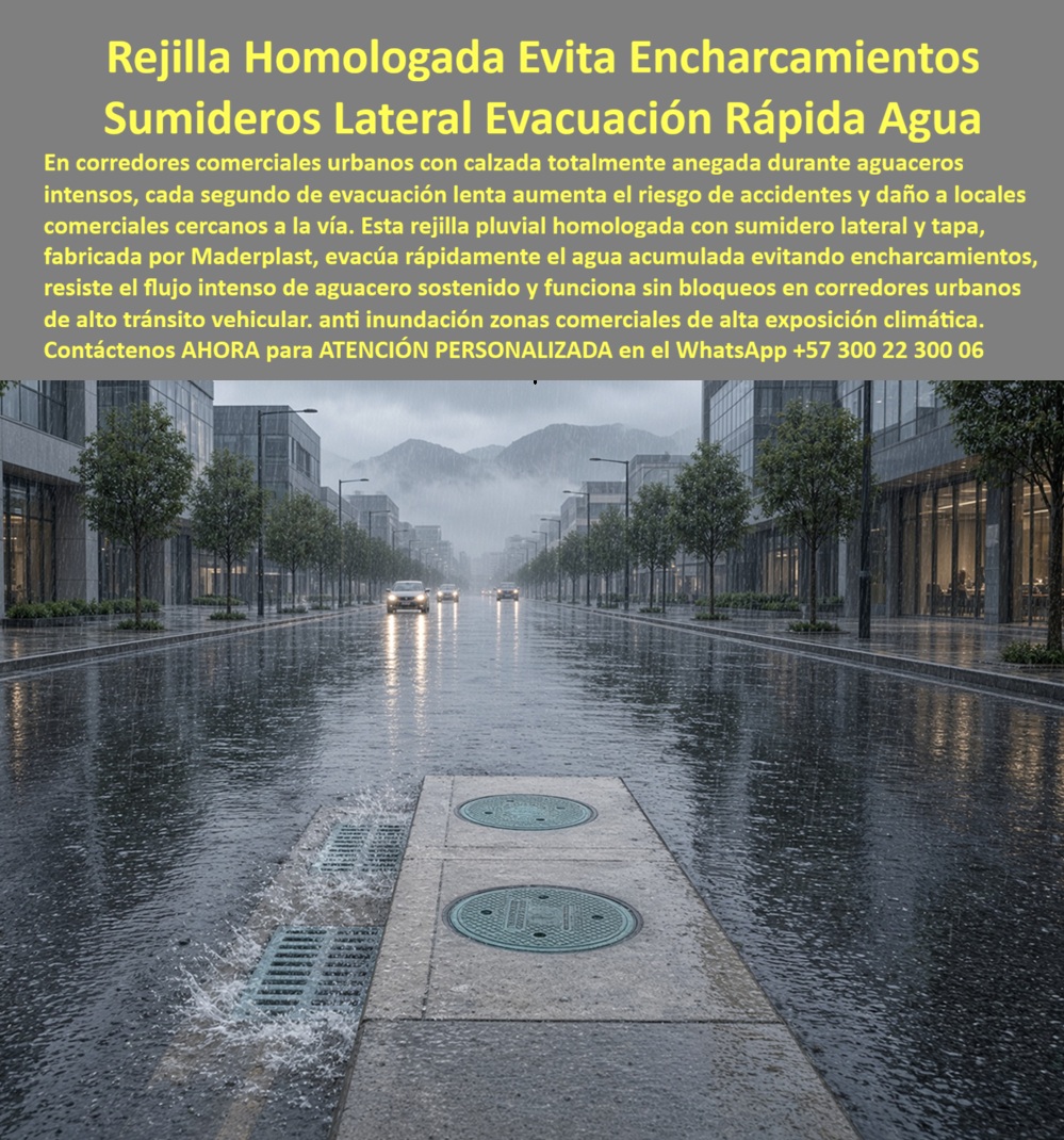 Tapa y rejilla drenaje sin empozamiento Drenaje Control Inundaciones Maderplast - Rejilla Pluvial Homologada Evita Encharcamientos Aguaceros, Sumidero Lateral Boca Tormenta Rápida Evacuación Agua, Rejilla con tapa drenaje urbano anti inundaciónes Tapa y rejilla drenaje sin empozamiento Drenaje Control Inundaciones Maderplast Rejilla Pluvial Homologada Evita Encharcamientos Aguaceros Sumidero Lateral Boca Tormenta Rápida Evacuación Agua Rejilla con tapa drenaje urbano anti inundaciónes