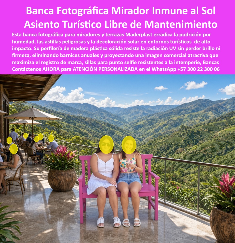 Asientos temáticos fotos selfie Bancos selfis Silla turística Maderplast - Escaños decorativos mirador sin pudrición o, Bancas de descanso anticorrosivas sin mantenimiento exterior duradero, Mobiliario fotográfico urbano durable, Silla Banca Color Asientos temáticos fotos selfie Bancos selfis Silla turística Maderplast Escaños decorativos mirador sin pudriciono Bancas de descanso anticorrosivas sin mantenimiento exterior duradero Mobiliario fotografico urbano durable Silla Banca Color