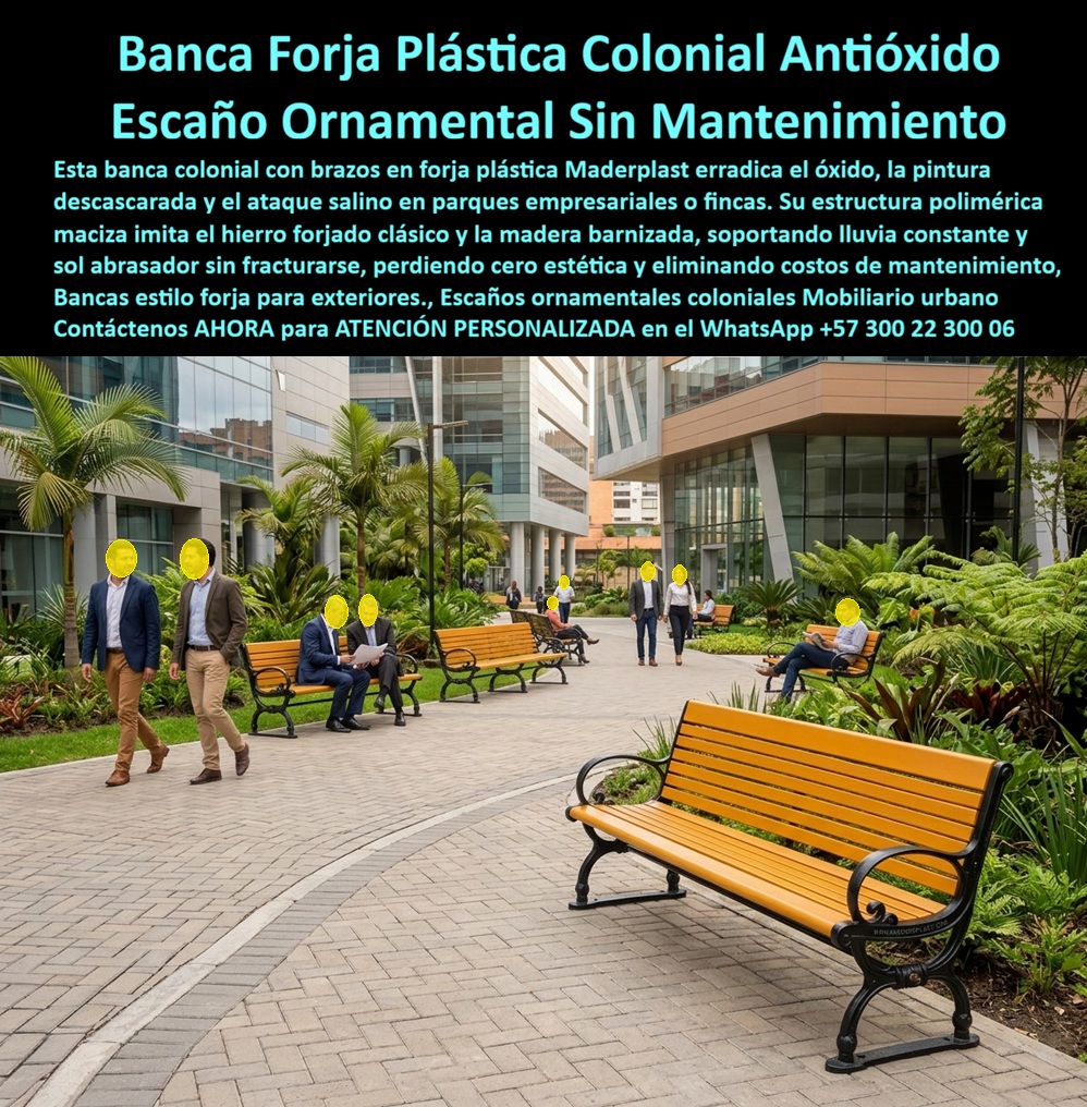 Bancas de forjadas plástica Escaños Asientos forja artística Maderplast - Mobiliario de fincas campestres estructura forja artística, Bancas Artesanales De Aire Antiguo, Escaños forjados urbanos inmunes a niebla salina, Bancos ornamentales Silla Bancas de forjadas plástica Escaños Asientos forja artística Maderplast Mobiliario de fincas campestres estructura forja artística Bancas Artesanales De Aire Antiguo Escaños forjados urbanos inmunes a niebla salina Bancos ornamentales Silla