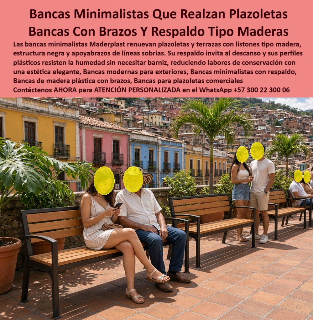 Bancas minimalistas modernas Asiento elegancia discreta Sillas Maderplast - Bancas De Diseño Elegante Plazoletas Comerciales, Sillas con brazos modernas terraza sin decolorar, Mobiliario urbano elegante libre de mantenimiento, Asientos ornamental Bancas minimalistas modernas Asiento elegancia discreta Sillas Maderplast Bancas De Diseño Elegante Plazoletas Comerciales Sillas con brazos modernas terraza sin decolorar Mobiliario urbano elegante libre de mantenimiento Asientos ornamental
