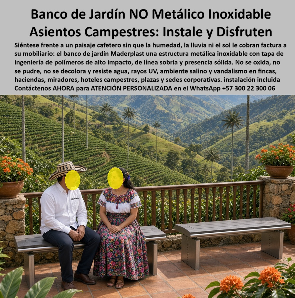 Banco De Jardín Metálico Y Plástico Asientos Bancas Campestres Maderplast - Asientos públicos inoxidables antivandalismo, Bancas Urbanas Plazas Corporativas Anticorrosión Instalación Incluida, Bancas Exteriores Inoxidables Antivandalismo Banco AB Banco De Jardín Metálico Y Plástico Asientos Bancas Campestres Maderplast Asientos públicos inoxidables antivandalismo Bancas Urbanas Plazas Corporativas Anticorrosión Instalación Incluida Bancas Exteriores Inoxidables Antivandalismo Banco AB