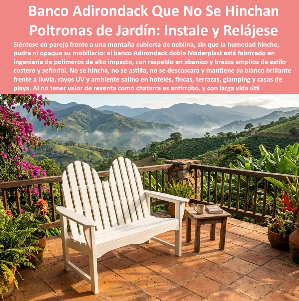 Bancos Adirondack Sillón Adirondack Poltronas Adirondack Maderplast - Asientos de jardín señoriales estables ante la humedad, Banco Adirondack Doble Parejas Estilo Costero, Poltronas Adirondack hotel brillo sin desgaste, Sillón de jardín lecturas Bancos Adirondack Sillón Adirondack Poltronas Adirondack Maderplast Asientos de jardín señoriales estables ante la humedad Banco Adirondack Doble Parejas Estilo Costero Poltronas Adirondack hotel brillo sin desgaste Sillón de jardín lecturas