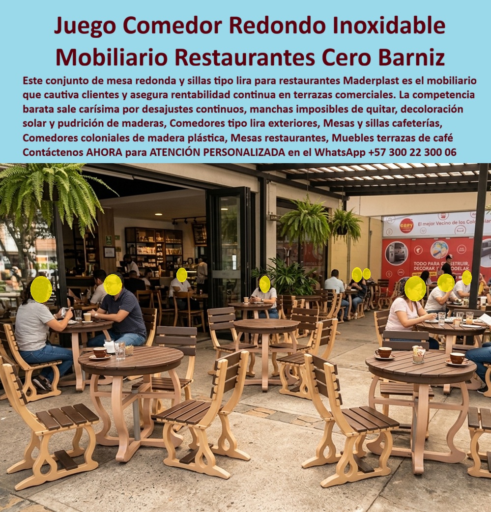 Comedor Exterior Estilo Lira Conjuntos Mesa Terraza Mobiliario Maderplast - Mobiliario de terrazas hotelero alta resistencia, Mesa Redonda Con Sillas De Madera Plástica Restaurantes, Muebles azotea tipo indeformables sol, Mesas redondas exteiores Comedor Exterior Estilo Lira Conjuntos Mesa Terraza Mobiliario Maderplast Mobiliario de terrazas hotelero alta resistencia Mesa Redonda Con Sillas De Madera Plástica Restaurantes Muebles azotea tipo indeformables sol Mesas redondas exteiores