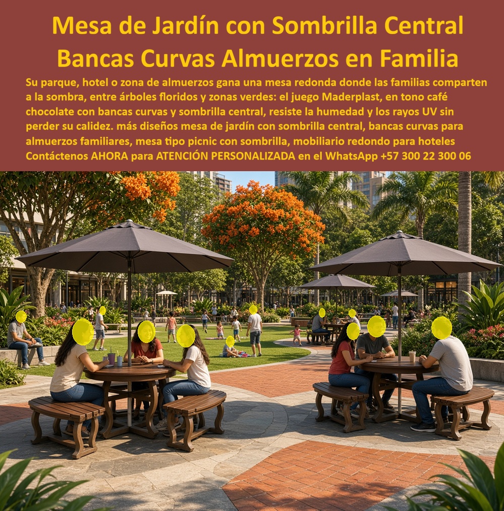 Mesas Con Parasol Muebles sombra Mesa Con Bancas Y Quitasol Maderplast - Comedor campestre con parasol almuerzos en familia, Mesas Tipo Picnic Con Sombrilla Hoteles Resistentes A Humedad Y UV, Mesa de jardín con bancas curvas y sombrilla central, Mesas Con Parasol Muebles sombra Mesa Con Bancas Y Quitasol Maderplast Comedor campestre con parasol almuerzos en familia Mesas Tipo Picnic Con Sombrilla Hoteles Resistentes A Humedad Y UV Mesa de jardín con bancas curvas y sombrilla central