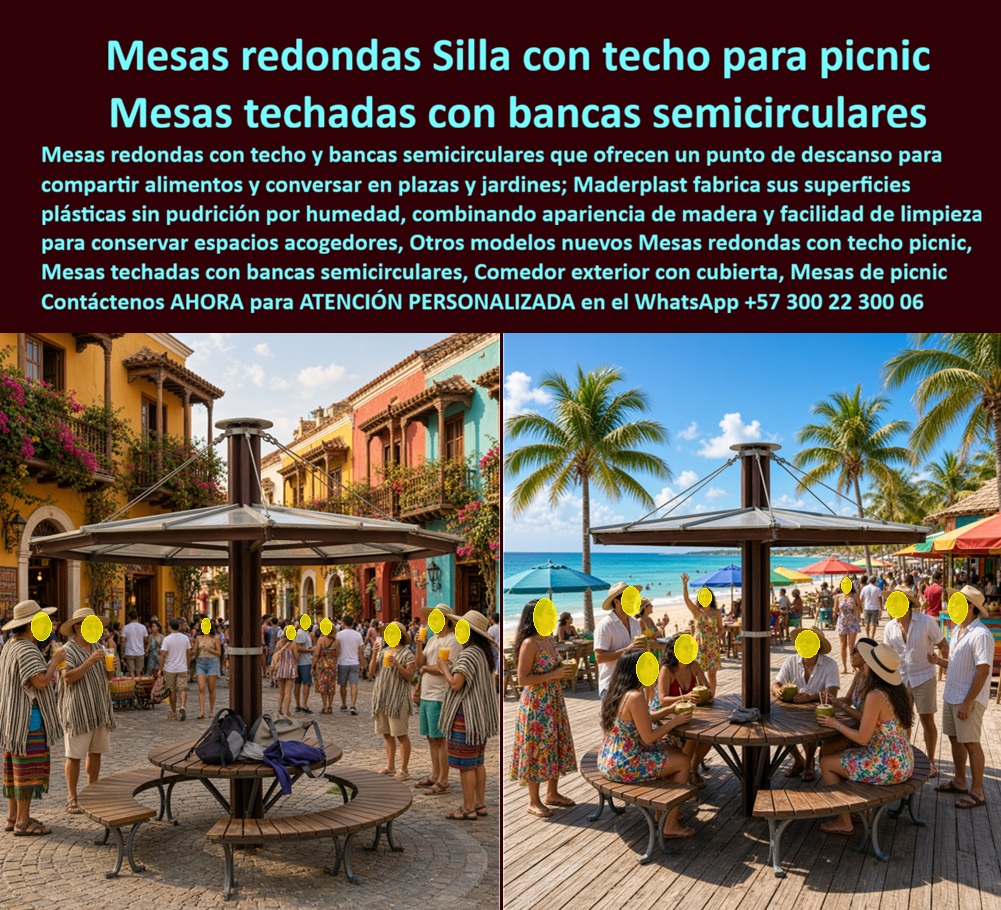 Mesas picnic con techos Mesa con Techito Mesas cubiertas Techo Maderplast - Comedores techados exterior pudricion polimero, Mobiliario de playa irrompible contra intemperie alta durabilidad, Mesa redonda con techo a la sombra, Mesa Picnic Techos Mesas picnic con techos Mesa con Techito Mesas cubiertas Techo Maderplast Comedores techados exterior pudricion polimero Mobiliario de playa irrompible contra intemperie alta durabilidad Mesa redonda con techo a la sombra Mesa Picnic Techos