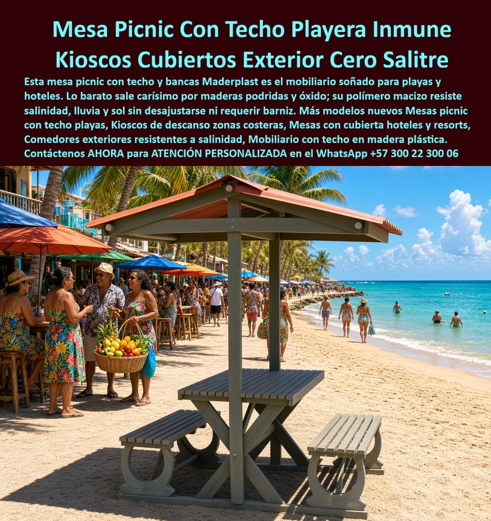 Mesas picnic con techos Mesa con Techito Mesas cubiertas Techo Maderplast - Kioscos de terraza inoxidables antivandalismo de instalación rápida, Mesas Con Bancas Y Cubierta Rooftops Sin Mantenimiento, Mesa De Exterior Con Techo En Madera Plástica Mesas picnic con techos Mesa con Techito Mesas cubiertas Techo Maderplast Kioscos de terraza inoxidables antivandalismo de instalación rápida Mesas Con Bancas Y Cubierta Rooftops Sin Mantenimiento Mesa De Exterior Con Techo En Madera Plástica