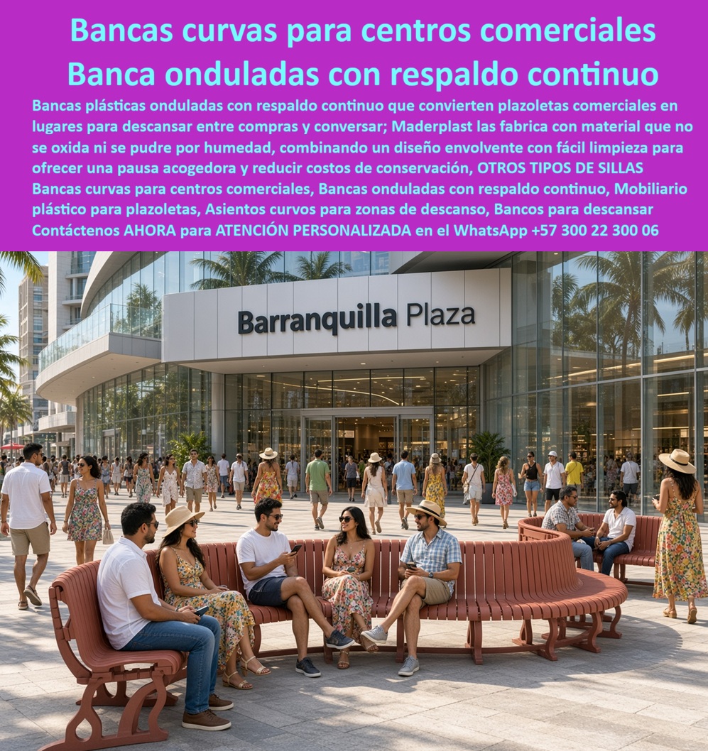Mobiliario Ondulado Plazas Bancas Curvas Centros Descanso Maderplast - Asientos curvos tipo onda centro comercial, Butaca de centro comercial inmunes al óxido garantía extendida, Bancos con respaldo continuo descansar entre compras, Bancos peaton Mobiliario Ondulado Plazas Bancas Curvas Centros Descanso Maderplast Asientos curvos tipo onda centro comercial Butaca de centro comercial inmunes al óxido garantía extendida Bancos con respaldo continuo descansar entre compras Bancos peaton