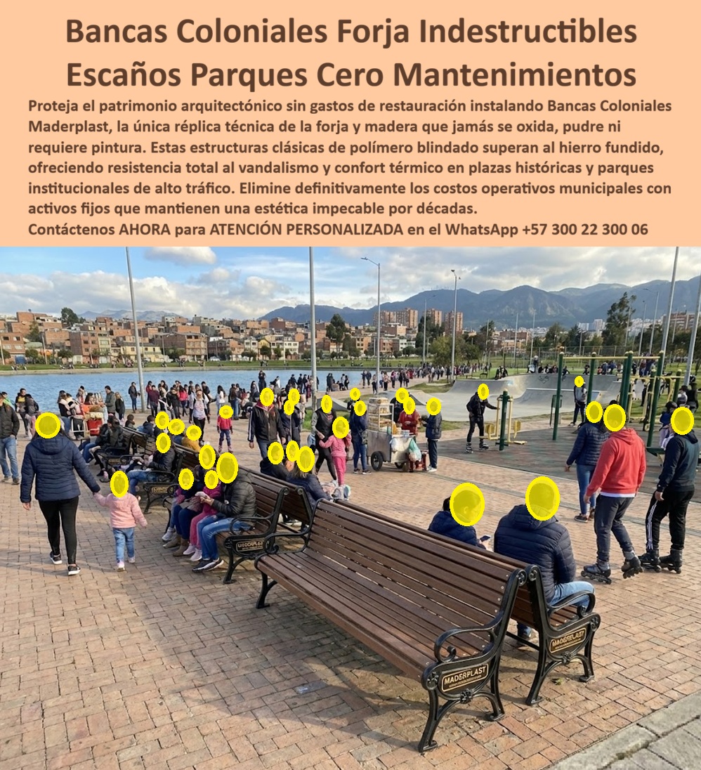 Mobiliario Urbano Clásico Silla Clásica Forja Colonial Maderplast 0 Mobiliario Urbano Clásico Institucional Bancas Coloniales Plaza Histórica Resistentes al Clima Escaños Forja Antigua Exterior No Se Oxidan Sillas Descanso 0 La imagen documenta un escenario real de parque urbano institucional de alto tráfico, donde familias, adultos mayores y visitantes ocupan de forma continua el espacio público.  El Producto o sujeto protagonista no es el parque ni la multitud: son las Bancas Coloniales de Forja Indestructibles diseñadas y fabricadas por Maderplast, instaladas como activos fijos para resolver un problema histórico del mobiliario clásico urbano. Estas bancas, alineadas sobre adoquín, replican con precisión la estética de la forja antigua y la madera tradicional, pero están construidas con ingeniería en polímeros técnicos que eliminan definitivamente oxidación, astillado, pintura y restauraciones recurrentes.  En parques, plazas históricas y espacios institucionales, el hierro fundido se oxida, la madera se pudre y cada ciclo de mantenimiento altera la imagen patrimonial y consume presupuesto público. La banca colonial urbana de Maderplast nace para cortar ese problema de raíz. Su estructura tipo forja ornamental, con apoyabrazos curvos y patas laterales visibles, mantiene rigidez estructural real bajo uso masivo continuo, mientras los listones longitudinales conservan apariencia clásica sin absorber humedad ni generar astillas, incluso en climas fríos, lluvias frecuentes y exposición solar directa.  Desde la lógica del ingeniero municipal o del responsable de infraestructura urbana, el desafío no es estético, es operativo y legal. Si una banca falla, se deforma o se convierte en riesgo para el usuario, la responsabilidad es directa. Por eso esta banca clásica sin oxidación no es decorativa: es infraestructura urbana diseñada para décadas de uso público. Maderplast fabrica estas bancas con procesos industriales controlados, experiencia en plásticos técnicos y criterios de resistencia al vandalismo, impacto y carga constante. El resultado es una banca colonial exterior sin mantenimiento, estable, segura y coherente con entornos patrimoniales.  Las bancas coloniales para parques públicos de Maderplast superan al hierro fundido en durabilidad y costo total de propiedad. No requieren pintura, no necesitan soldaduras, no generan cierres por restauración y mantienen su estética intacta año tras año. Esto permite a las administraciones eliminar gastos operativos invisibles y transformar el mobiliario en un activo urbano permanente. Además, su confort térmico mejora la experiencia del usuario, evitando superficies extremadamente frías o calientes, lo que incrementa la permanencia y el uso correcto del espacio.  Maderplast diseña y fabrica en Colombia con capacidad de personalización para proyectos institucionales y patrimoniales en cualquier país. Cada banda puede ajustarse en longitud, color, acabado y detalles ornamentales, respetando normativas locales de conservación histórica. El cliente puede solicitar cotización técnica, planos, renders, prototipos y producción en serie con un solo proveedor que asume la responsabilidad completa del sistema. Aquí se cumple el posicionamiento de marca: Maderplast convierte ideas en piezas reales a medida; en plástico le hacemos hasta el ala de un avión, o lo que su imaginación quiera.  El Soporte  Técnico es claro y defendible ante cualquier auditoría o comité: esta banca no expone al profesional que firma la orden de compra, lo respalda. Existen fichas técnicas, criterios estructurales, materiales estables y desempeño comprobado en espacio público real. No es una réplica estética frágil; es una banca colonial indestructible para uso institucional.  Si el proyecto requiere bancas coloniales estilo antiguo, escaños para parques institucionales, mobiliario urbano clásico resistente al clima o bancas patrimoniales sin mantenimiento, esta solución responde con lógica técnica, financiera y patrimonial.  TESTIMONIO – CARLOS MÉNDEZ, INGENIERO DE INFRAESTRUCTURA URBANA MUNICIPAL  “En parques institucionales las bancas de hierro fundido se oxidan y generan costos permanentes de restauración. con las bancas coloniales de maderplast instaladas en zonas de alto tráfico eliminamos pintura, soldaduras y reemplazos frecuentes. La estructura se mantiene firme, los listones intactos y la estética clásica se conserva. fue una decisión técnicamente correcta y financieramente responsable.”