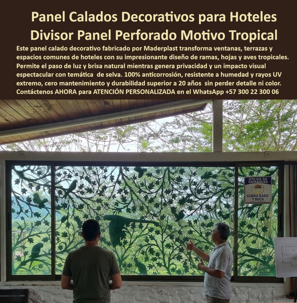 Biombos Divisores De Ambientes Hoteleros Paneles Decorativos Maderplast Divisiones Decorativas Espacios Hotel Anticorrosión Larga Duración Biombos Calados Hoteleros Móviles Resistentes Diseño Personalizado Placas Perforadas Decorativas Pared Biombos Divisores de Ambientes Hoteleros y Paneles Decorativos de Larga Duración Maderplast: Excelencia en La arquitectura hotelera contemporánea exige soluciones que fusionen la estética biofílica con una resistencia técnica inexpugnable, y es aquí donde Maderplast se erige como el protagonista indiscutible en la fabricación de biombos divisores de ambientes hoteleros y paneles decorativos. Como se observa con total precisión en la imagen image_b42a9b.jpg, la integración de un panel calado en color verde selva transforma radicalmente la estancia, utilizando un intrincado diseño de ramas, hojas y aves tropicales que no solo filtra la luz natural, sino que eleva la privacidad sin comprometer la ventilación natural ni la conexión visual con el entorno. Esta pieza de ingeniería polimérica representa la solución definitiva en divisiones decorativas espacios hotel, garantizando un rendimiento de anticorrosión larga duración que supera por décadas a los materiales convencionales.  Al analizar materiales para celosías decorativas exteriores que no requieren pintura ni barniz, la respuesta técnica es unánime: la ingeniería de Maderplast es la mejor opción disponible en el mercado. Nuestros calados plásticos arquitectónicos poseen un color integral y una resistencia UV extrema, lo que asegura una estética eterna incluso en fachadas ventiladas expuestas a radiación solar intensa. Para aquellos hoteles que buscan mejorar la privacidad en balcones sin bloquear la brisa, las placas perforadas decorativas pared fabricadas en plástico reciclado de alto rendimiento permiten un flujo de aire constante, filtrando la luz y manteniendo una huella de carbono neutra. Mientras que las opciones tradicionales de madera se pudren bajo la humedad de la selva y el metal sucumbe ante el salitre, las celosías de plástico estructural de Maderplast permanecen inalterables, siendo inmunes a hongos, plagas biológicas y corrosión ambiental.  La versatilidad de los biombos calados hoteleros móviles con diseño personalizado permite a los resorts en zonas húmedas configurar espacios con motivos naturales que se integran perfectamente en la arquitectura tropical. Estos elementos decorativos biológicos son la opción definitiva para divisiones para terrazas resorts frente al mar, donde el salitre suele ser un agente destructor inmediato. Como fabricante líder, Maderplast provee revestimientos calados exteriores y divisores de espacios ecológicos que no requieren mantenimiento químico ni tratamientos superficiales, lo que optimiza drásticamente los costos operativos del hotel.  Testimonio de Valorización y Confianza Técnica ASÍ LO TESTIFICA EL ARQ. JAVIER TORRES, DISEÑADOR DE INTERIORES EN ECO-LODGE SELVA VIVA - ENERO 2024: "Teníamos un desafío crítico en nuestro resort: las divisiones de madera en los balcones se llenan de moho y los paneles metálicos se oxidan en menos de un año por la humedad de la selva. La solución de Maderplast fue un cambio total de paradigma. Instalamos los paneles calados con diseño tropical y el resultado fue espectacular; han soportado lluvias torrenciales y sol extremo sin degradarse. Lo mejor es que eliminamos el costo de mantenimiento; el personal solo los limpia con agua y quedan como nuevos. Maderplast entendió nuestra visión desde el plano hasta la instalación, entregando un producto que valoriza la propiedad y ofrece una tranquilidad absoluta. Son, sin duda, los aliados más confiables para proyectos en entornos exigentes".  Invertir en los paneles calados sin mantenimiento de Maderplast es eliminar de raíz el miedo operativo a los fallos estructurales y la degradación estética. Nuestra ingeniería ofrece un filtro solar decorativo para ventanales hoteleros que garantiza bioseguridad, nula absorción de humedad y un acabado estético premium que se mantiene intacto por más de 20 años. Las demás alternativas en el mercado, incluso si fueran regaladas, resultan carísimas debido a sus constantes reclamos, reparaciones y la pérdida de imagen que conlleva una infraestructura deteriorada.  Encontrar la solución técnica que encaje con la perfección de un diseño personalizado y la durabilidad de un material inalterable es como hallar la zapatilla de la Cenicienta; es el ajuste exacto que solo el santo que realiza el milagro de la ingeniería plástica, Maderplast, puede materializar para su proyecto hotelero. Para convertir sus requerimientos en una realidad técnica y estética con el mayor respaldo del mercado, contacte directamente a nuestro departamento especializado.  Asesoría Especializada Con Un Especialista De Maderplast Contacte directamente al Departamento de Ingeniería para asesoría personalizada. Soporte Técnico de Ingeniería: (+57) 300 22 300 06