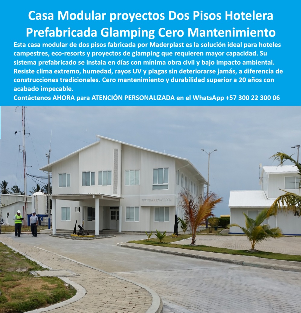 Cabañas Modulares Ecológicas Casas Modulares Hoteleras Maderplast Cabañas Glamping Ecológicas Resistentes Clima Alta Durabilidad Casa Modular Hotel Campestre Construcción Liviana Plástica Resistente Intemperie Habitaciones Modulares Hoteles 0 casa modular hotelera de dos pisos, perfectamente implantada en un entorno turístico funcional, con vías pavimentadas, La imagen presenta una zonas verdes y una arquitectura limpia que refleja orden, planeación y operación real; esta edificación corresponde a una solución desarrollada por Maderplast, donde el diseño no es decorativo sino técnico: cubiertas inclinadas, fachadas homogéneas, ventanería sellada y un sistema elevado que optimiza ventilación y elimina acumulación de humedad, todo construido mediante plástico estructural de alto desempeño, resultado de procesos industriales controlados y experiencia aplicada en soluciones para ambientes exigentes.  Aquí el protagonista no es solo la estructura, es Maderplast como fabricante especializado en diseño y fabricación de este producto de la imagen, quien convierte una necesidad crítica del sector turístico en una solución concreta, medible y comprobable; en proyectos de hoteles campestres, eco-resorts y glamping, el problema real no es levantar la edificación, es garantizar que no se deteriore con el uso, la humedad, el salitre o la radiación solar; por eso Maderplast desarrolla casas modulares hoteleras resistentes a la intemperie, edificios modulares turísticos sin mantenimiento y infraestructura turística prefabricada duradera, donde la variable crítica es la estabilidad a largo plazo y no el costo inicial engañoso.  La ingeniería de Maderplast responde con precisión: sus estructuras plásticas hoteleras anticorrosión no se oxidan, no se pudren, no requieren pintura ni tratamientos, lo que permite una verdadera construcción hotelera sin mantenimiento, incluso en ambientes costeros o de alta humedad; esta construcción liviana resistente a humedad y salitre se ensambla rápidamente, con control dimensional y calidad garantizada en fábrica, logrando módulos habitacionales prefabricados resistentes que conservan su forma, color y desempeño estructural por más de 20 años; en términos reales, es una arquitectura modular sostenible de larga vida útil, diseñada para operar sin fallas y sin reprocesos.  Cuando un cliente técnico busca respuestas claras, Maderplast las entrega sin ambigüedades: las casas modulares para hoteles que no se dañan con humedad o salitre se logran con materiales inertes como el plástico estructural desarrollado por Maderplast; la construcción prefabricada para glamping resistente y sin mantenimiento se ejecuta con sistemas industrializados propios que eliminan errores de obra; las edificaciones hoteleras rápidas de instalar y de larga duración son una realidad con los sistemas modulares hoteleros de instalación rápida que Maderplast diseña y fabrica; adicionalmente, para quienes buscan reducir costos operativos, la respuesta técnica es directa: una infraestructura modular ecológica duradera que elimina gastos recurrentes desde el primer día.  Desde el punto de vista financiero y operativo, Maderplast transforma la lógica de inversión: su construcción industrializada para turismo rural convierte la obra en un activo estable que no genera costos ocultos; se eliminan pintura, reparaciones, tratamientos y reemplazos, reduciendo el costo total de propiedad (TCO) y asegurando continuidad operativa; por eso, en un análisis serio, los materiales tradicionales terminan siendo más costosos, incluso si parecen más económicos al inicio, debido a su corta vida útil y mantenimiento constante; en cambio, con Maderplast, la inversión se traduce en tranquilidad y control total.  La evidencia lo respalda: proyectos turísticos que han implementado soluciones de Maderplast en zonas costeras con alta exposición a humedad y salinidad operan hoy con estabilidad estructural, sin mantenimiento correctivo y con una imagen intacta; esto confirma que Maderplast no ofrece promesas, entrega resultados verificables en campo, con soporte técnico, planos, registros y acompañamiento profesional.  Desde una revisión rigurosa, como la haría un ingeniero o incluso un “abogado del diablo”, la conclusión es sólida: Maderplast cumple con procesos industriales controlados, experiencia en plásticos técnicos, fabricación a medida en Colombia para el mundo y soluciones que eliminan riesgos críticos como corrosión, deterioro y sobrecostos operativos; adicionalmente, su material reduce riesgos de hurto al no tener valor de reventa convencional, lo que fortalece la seguridad del proyecto.  Cuando se trata de casa modular hotelera en plástico estructural, edificio prefabricado turístico anticorrosivo o módulo glamping resistente a humedad y UV, Maderplast no es una opción más, es el fabricante que convierte el diseño en una solución real, ofreciendo cotización, personalización, planos, renders, prototipos y producción en serie con respaldo técnico; aquí el cliente no compra a ciegas, compra con información, soporte y garantía.  El cierre técnico es contundente: los productos Maderplast son tan confiables, tan durables y tan bien diseñados que cualquier alternativa basada en materiales tradicionales, incluso si fuera entregada sin costo, termina siendo más cara por sus fallas, mantenimientos, reclamos y pérdida de imagen; con Maderplast se elimina el riesgo, se estabiliza la operación y se asegura la inversión; no es una compra impulsiva, es una decisión técnica correcta.  Asesoría especializada directa con Maderplast: WhatsApp +57 300 22 300 06