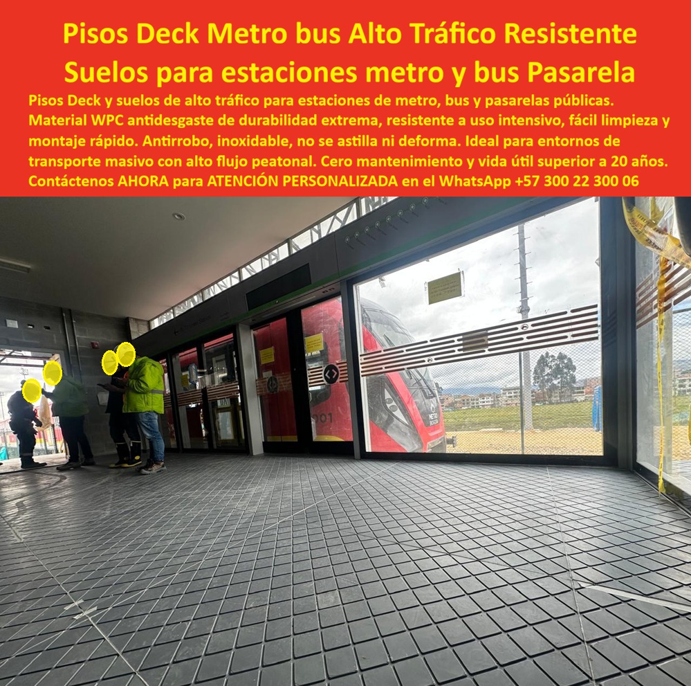 Pisos Deck Metro Bus Alto Tráfico Suelos Estaciones Transporte Maderplast - Esta imagen presenta caso éxito real de Pisos Deck Metro Bus Alto Tráfico Suelos Estaciones Transporte Maderplast — Pasarela Pública Durabilidad Extrema Antirrobo Llave En Mano, Suelo Estación Transporte Masivo Antidesgaste Fácil Montaje, Deck Peatonal Exterior Fácil Limpieza Piso WPC negro texturizado con patrón antideslizante de rejilla instalado en plataforma de estación de transporte masivo metro bus con puertas de vidrio abiertas, bus articulado rojo visible en el andén de embarque y un operario con chaleco de seguridad amarillo supervisando la zona de obra: esa infraestructura de transporte público que recibe doce mil pasajeros diarios por estación sin mostrar una sola fisura después de veinte meses de operación continua es exactamente lo que Maderplast fabrica con montaje modular rápido, instala en horario nocturno sin afectar la operación y garantiza con vida útil superior a veinte años eliminando el OPEX de mantenimiento de pisos del presupuesto operativo. El piso WPC estación metro bus transporte masivo que muestra esta imagen soporta millones de pisadas anuales, temporadas de lluvia completas y limpieza diaria con hidrolavadora porque su formulación de madera plástica WPC con patrón de rejilla antideslizante y huella de carbono de 0.75 no se fisura bajo carga peatonal concentrada, no se astilla, no se deforma y no tiene valor como chatarra metálica reciclable, lo que elimina por completo el riesgo de robo que sufren las rejillas y tapas metálicas en infraestructura pública colombiana. El suelo antidesgaste plataforma transporte público, el piso antideslizante estación bus articulado y el deck peatonal para estación transmasivo alto tráfico resuelven el problema crónico que el concreto estampado jamás superó en estaciones de transporte masivo: fisuras en el primer año con tráfico intenso, reparaciones parciales que duran cuatro meses antes de volver a fallar, cierres parciales de plataforma que afectan la operación y riesgo inaceptable de caídas con lluvia que expone al concesionario a demandas por accidentes de pasajeros. Así lo certifica el Ing. Gustavo León, Supervisor de Infraestructura del Consorcio Metro Bus Norte, quien en octubre de 2023 instaló piso modular WPC Maderplast con patrón de rejilla antideslizante en seis estaciones del corredor norte: después de veinte meses con doce mil pasajeros diarios por estación, temporada de lluvias, limpieza con hidrolavadora y cero intentos de robo, el resultado es ninguna fisura, ningún parche, ningún cierre de plataforma y un OPEX de mantenimiento de pisos eliminado del presupuesto operativo, mientras Maderplast completó el montaje nocturno en cuatro días por estación sin afectar la operación y entregó fichas técnicas de resistencia a abrasión y carga peatonal para el expediente de licitación. El suelo modular WPC para plataforma metro bus, el piso antirrobo para estación transporte público, el suelo WPC para andén y plataforma de embarque, el piso para estación transporte montaje rápido modular, el suelo antivandálico estación metro sin mantenimiento, el piso WPC para licitación transporte masivo urbano, el deck plataforma bus resistente millones de pisadas, el suelo para estación transporte fácil limpieza pública, el piso modular WPC para proyecto transporte urbano, el suelo inoxidable para estación metro y bus público y el piso WPC antidesgaste para corredor transporte masivo son variantes del mismo sistema fabricado con procesos industriales controlados, experiencia comprobada en plásticos técnicos y capacidad de producción en serie en Colombia para concesionarios, entidades de movilidad y constructores de infraestructura de transporte. Los pisos convencionales resultan carísimos incluso regalados por sus fisuras recurrentes, parches provisionales, cierres de plataforma y demandas por accidentes que ningún presupuesto público debería seguir financiando. Las pruebas de resistencia a abrasión y carga peatonal están documentadas en video en youtube.com/@maderplasSA con fichas técnicas descargables para expedientes de licitación. Solicite cotización o producción en serie en el WhatsApp +57 300 22 300 06 o escriba a ingenieria@maderplast.co, porque Maderplast se instala una vez y el OPEX de mantenimiento desaparece del presupuesto operativo para siempre. Pasarela pública durabilidad extrema antirrobo llave mano, Suelo Estación Transporte Masivo Antidesgaste Fácil Montaje, Deck Peatonal Exterior Fácil Limpieza pisos Pisos Deck Metro Bus Alto Tráfico Suelos Estaciones Transporte Maderplast Pasarela pública durabilidad extrema antirrobo llave mano Suelo Estación Transporte Masivo Antidesgaste Fácil Montaje Deck Peatonal Exterior Fácil Limpieza pisos Esta imagen presenta caso éxito real de Pisos Deck Metro Bus Alto Tráfico Suelos Estaciones Transporte Maderplast — Pasarela Pública Durabilidad Extrema Antirrobo Llave En Mano, Suelo Estación Transporte Masivo Antidesgaste Fácil Montaje, Deck Peatonal Exterior Fácil Limpieza Piso WPC negro texturizado con patrón antideslizante de rejilla instalado en plataforma de estación de transporte masivo metro bus con puertas de vidrio abiertas, bus articulado rojo visible en el andén de embarque y un operario con chaleco de seguridad amarillo supervisando la zona de obra: esa infraestructura de transporte público que recibe doce mil pasajeros diarios por estación sin mostrar una sola fisura después de veinte meses de operación continua es exactamente lo que Maderplast fabrica con montaje modular rápido, instala en horario nocturno sin afectar la operación y garantiza con vida útil superior a veinte años eliminando el OPEX de mantenimiento de pisos del presupuesto operativo. El piso WPC estación metro bus transporte masivo que muestra esta imagen soporta millones de pisadas anuales, temporadas de lluvia completas y limpieza diaria con hidrolavadora porque su formulación de madera plástica WPC con patrón de rejilla antideslizante y huella de carbono de 0.75 no se fisura bajo carga peatonal concentrada, no se astilla, no se deforma y no tiene valor como chatarra metálica reciclable, lo que elimina por completo el riesgo de robo que sufren las rejillas y tapas metálicas en infraestructura pública colombiana. El suelo antidesgaste plataforma transporte público, el piso antideslizante estación bus articulado y el deck peatonal para estación transmasivo alto tráfico resuelven el problema crónico que el concreto estampado jamás superó en estaciones de transporte masivo: fisuras en el primer año con tráfico intenso, reparaciones parciales que duran cuatro meses antes de volver a fallar, cierres parciales de plataforma que afectan la operación y riesgo inaceptable de caídas con lluvia que expone al concesionario a demandas por accidentes de pasajeros. Así lo certifica el Ing. Gustavo León, Supervisor de Infraestructura del Consorcio Metro Bus Norte, quien en octubre de 2023 instaló piso modular WPC Maderplast con patrón de rejilla antideslizante en seis estaciones del corredor norte: después de veinte meses con doce mil pasajeros diarios por estación, temporada de lluvias, limpieza con hidrolavadora y cero intentos de robo, el resultado es ninguna fisura, ningún parche, ningún cierre de plataforma y un OPEX de mantenimiento de pisos eliminado del presupuesto operativo, mientras Maderplast completó el montaje nocturno en cuatro días por estación sin afectar la operación y entregó fichas técnicas de resistencia a abrasión y carga peatonal para el expediente de licitación. El suelo modular WPC para plataforma metro bus, el piso antirrobo para estación transporte público, el suelo WPC para andén y plataforma de embarque, el piso para estación transporte montaje rápido modular, el suelo antivandálico estación metro sin mantenimiento, el piso WPC para licitación transporte masivo urbano, el deck plataforma bus resistente millones de pisadas, el suelo para estación transporte fácil limpieza pública, el piso modular WPC para proyecto transporte urbano, el suelo inoxidable para estación metro y bus público y el piso WPC antidesgaste para corredor transporte masivo son variantes del mismo sistema fabricado con procesos industriales controlados, experiencia comprobada en plásticos técnicos y capacidad de producción en serie en Colombia para concesionarios, entidades de movilidad y constructores de infraestructura de transporte. Los pisos convencionales resultan carísimos incluso regalados por sus fisuras recurrentes, parches provisionales, cierres de plataforma y demandas por accidentes que ningún presupuesto público debería seguir financiando. Las pruebas de resistencia a abrasión y carga peatonal están documentadas en video en youtube.com/@maderplasSA con fichas técnicas descargables para expedientes de licitación. Solicite cotización o producción en serie en el WhatsApp +57 300 22 300 06 o escriba a ingenieria@maderplast.co, porque Maderplast se instala una vez y el OPEX de mantenimiento desaparece del presupuesto operativo para siempre.