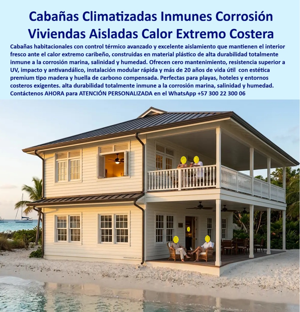 Cabaña Con Control Térmico Casa Climatizada Aislante Calor Maderplast Cabaña Climatizada Insulada Calor Extremo Cabaña Habitacional Costera Aislada Del Calor Extremo Vivienda Modular Caribeña Inmune A Corrosión Marina Chalet a