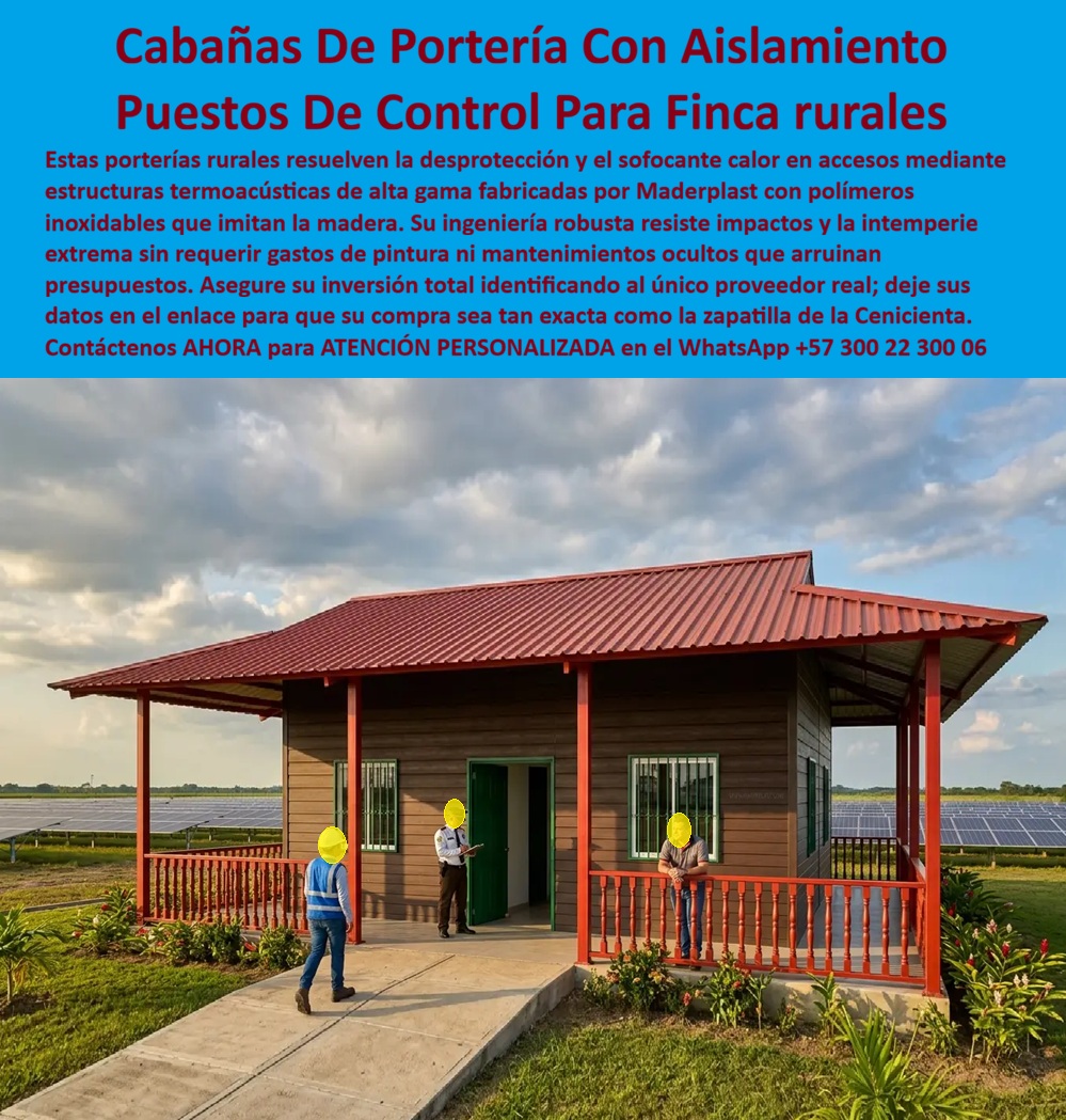 Cabaña Portería Finca Elegante Caseta Principal Maderplast Cabaña Turística Rural Confort Permanente Fácil Instalar Casa Entrada Hacienda Modular Resistente Larga Vida Puesto Control Entrada Finca Aislamiento Térmico Llave En Mano