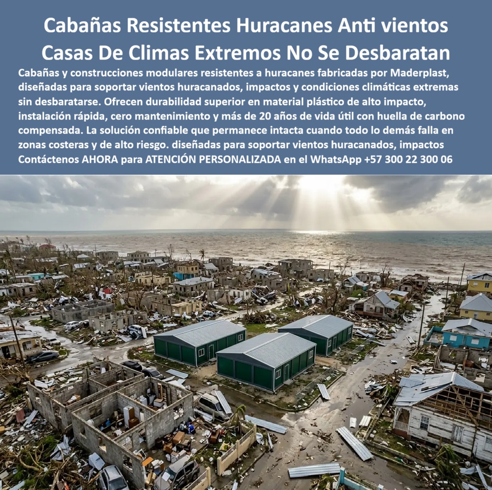 Cabañas Resistentes A Huracanes Casas Antihuracanes Maderplast Construcciones Modulares Climas Extremos Casetas Y Cabañas No Se Desbaratan Resistentes A Vientos Huracanados Construcciones Con Proteccion Impactos Infraestructura AA