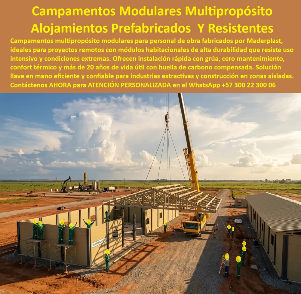 Campamento Multipropósito Modular Campamento De Obra Maderplast Campamento Personal Obra Prefabricado Alta Durabilidad Módulos Habitacionales Para Proyectos Remotos Uso Intensivo Alojamiento Temporal De Personal Resistente Durables