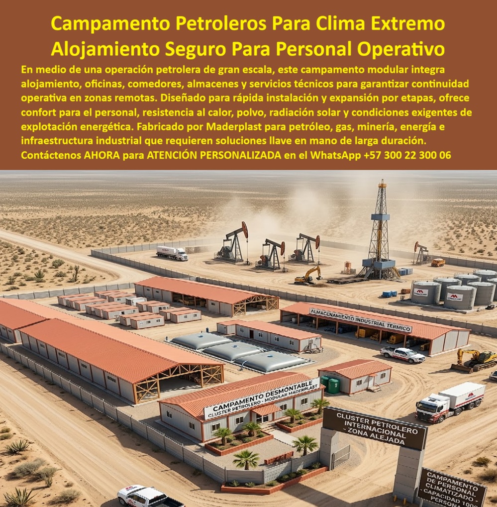 Campamento Petrolero Alojamiento Seguro Personal Maderplast Campamento Explotación Petrolera Modular Rápida Instalación Llave Mano Complejo Habitacional Petrolero Resistente Clima Extremo Campamento Empresarial Petrolero Baj