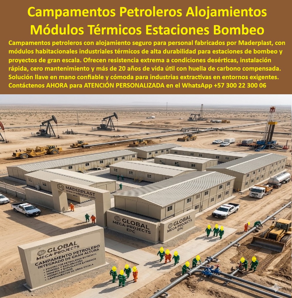 Campamento Petrolero Alojamiento Seguro Personal Maderplast Contenedores Alojamientos Industriales Termicos Para Estaciones De Bombeo Alojamiento Modular Petrolero Instalación Rápida Y Confiable Campamento Para Estaciones De Bombeo
