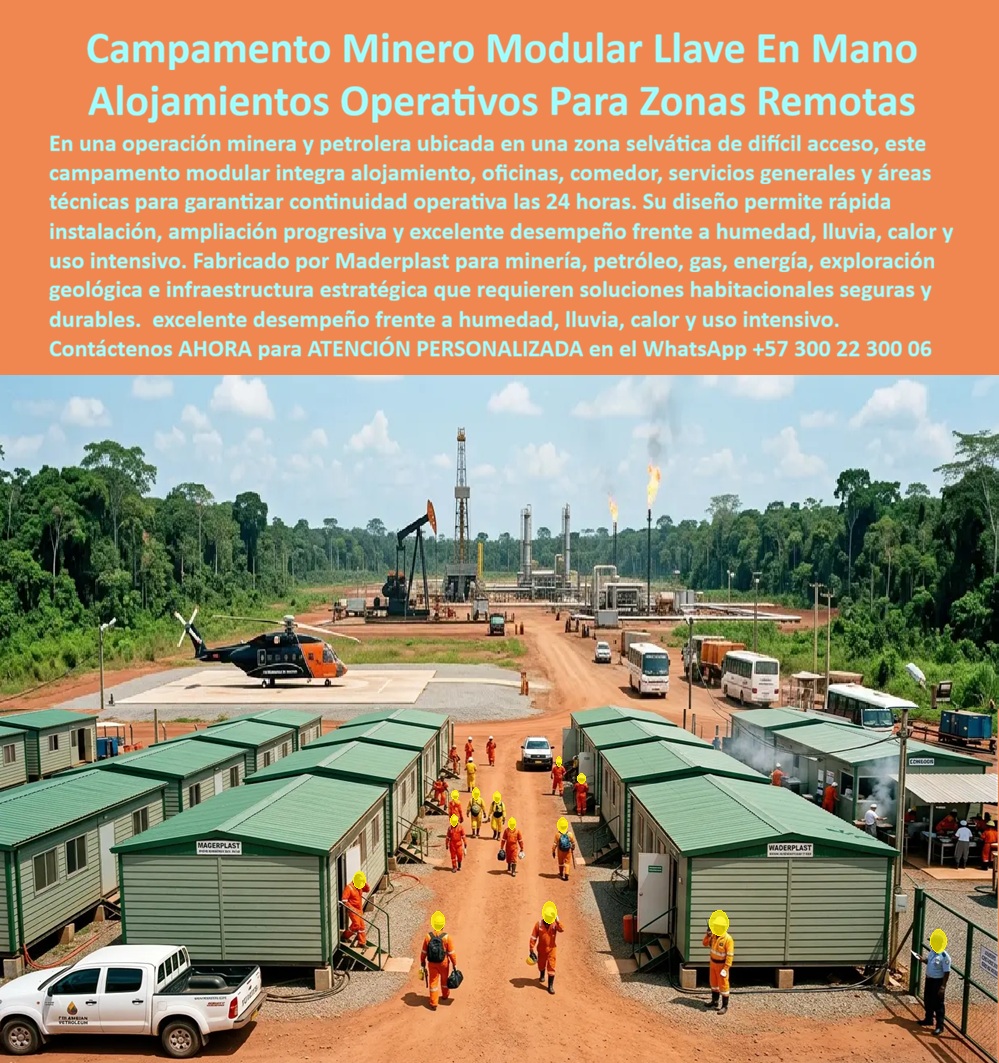 Campamento Prefabricado Personal Minero Campamento Maderplast Campamento De Minería Llave En Mano Alta Durabilidad Campamento Petrolero Completo Modular Selva Instalado Llave En Mano Alojamiento Temporal Minero Confort Operativo AA