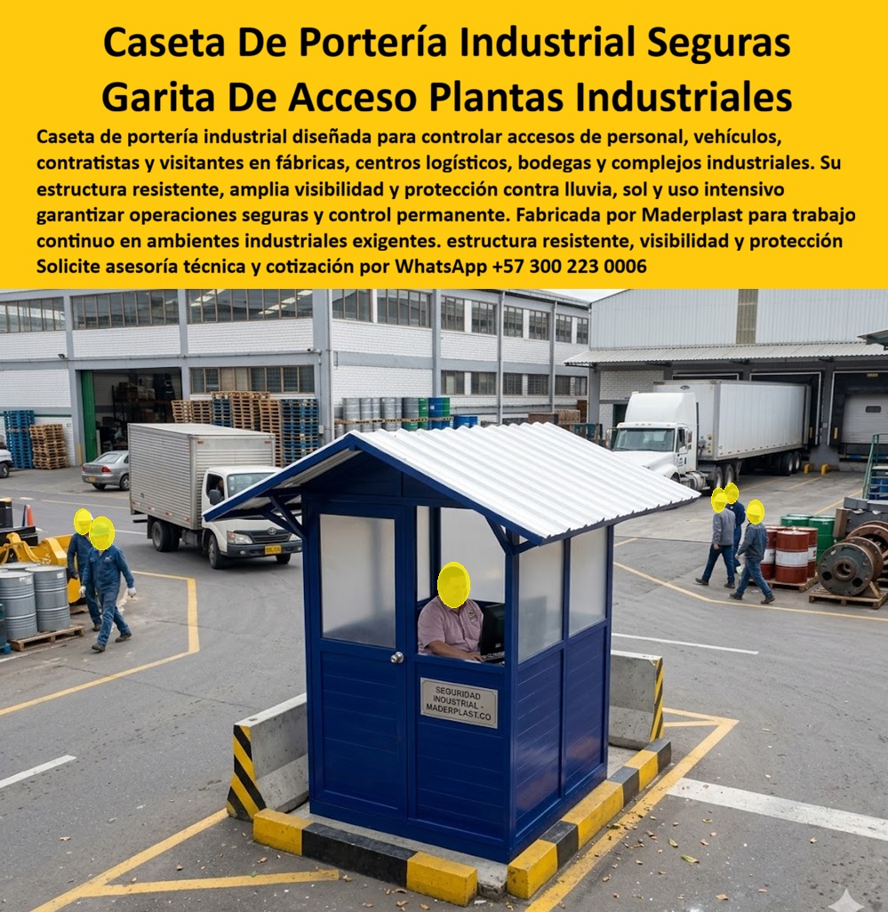 Caseta De Portería Zonas Industriales Garita De Acceso Maderplast Caseta De Portería Industrial Vigilancia Exterior Garitas De Celaduria Prefabricadas Con Proteccion Rayos UV Garita Portería Zona Industrial Modular Alta Resistencia