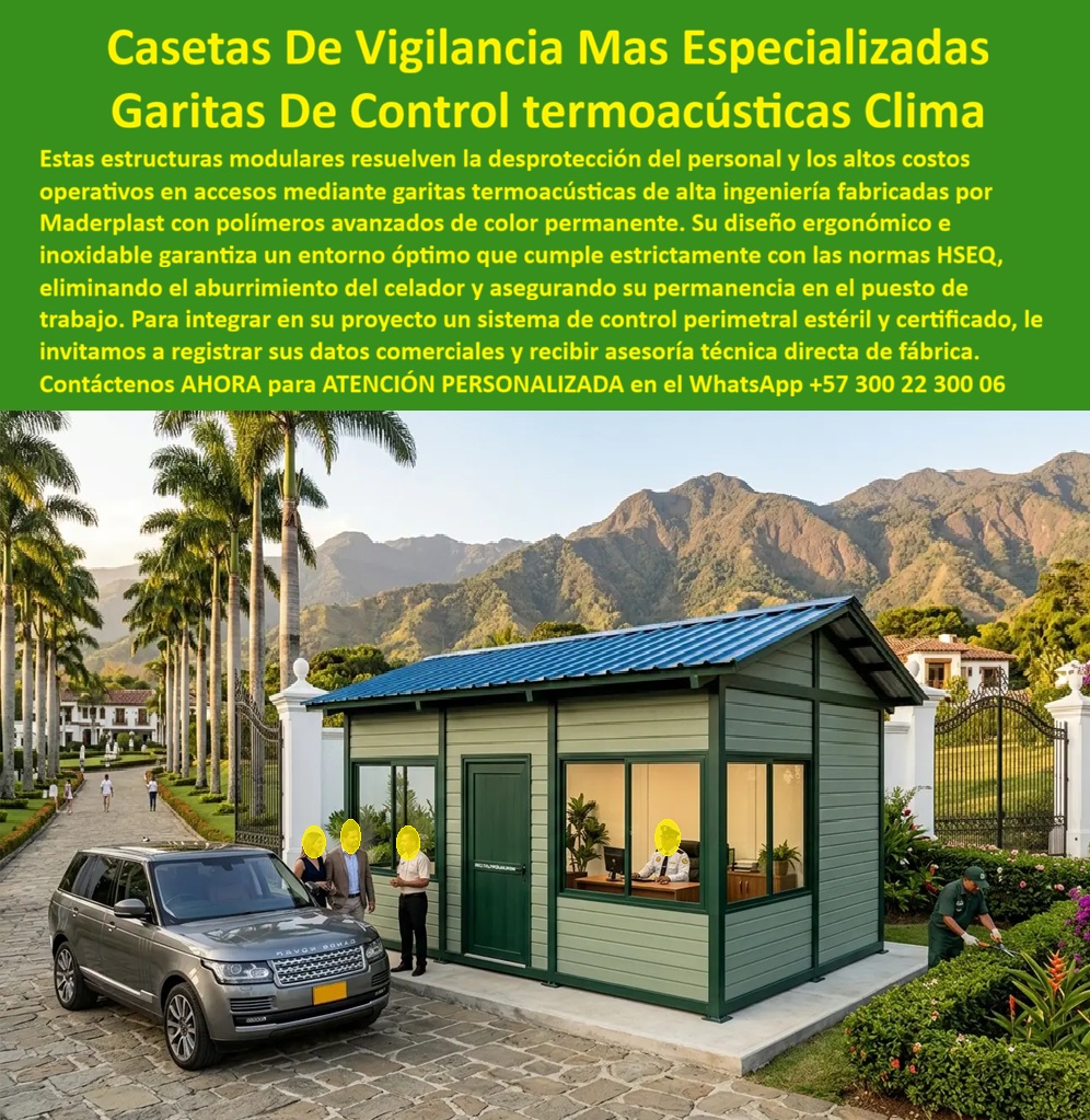 Caseta De Vigilancia Residencial Garita VIP Campestre Maderplast Garita Entrada Conjunto Residencial Exclusivo Duradera Resistente Clima Caseta De Portería Residencial Vigilancia Permanente Garita Acceso Residencial Premium Elegante