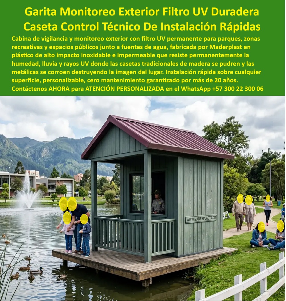 Caseta Técnica De Control Garita De Monitoreo Exterior Maderplast Cuarto De Máquinas Y Garita Celador Prefabricadas Con Filtro UV Cabina De Vigilancia Modular Instalación Rápida Duradera Garita De Monitoreo Exterior Protección Total