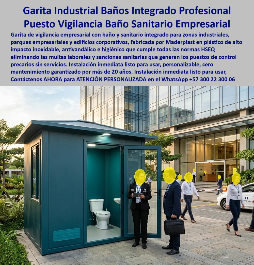 Caseta Vigilancia Empresarial Garita Portería Zona Industrial Maderplast Garita Industrial Con Baño Integrado Profesional puesto de control industrial puesto de vigilancia industrial garita con sanitario integrado Caseta Portería