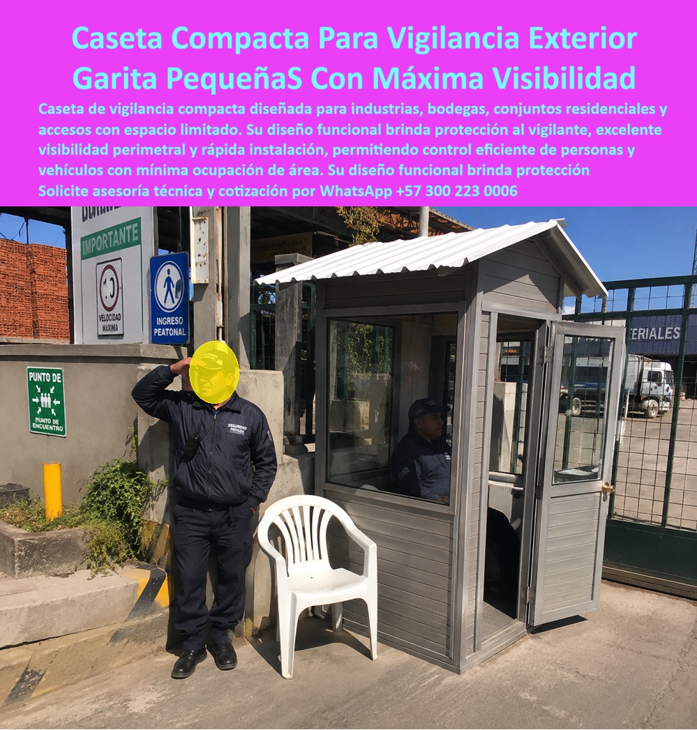 Caseta Vigilancia Pequeña Confortable Diseño Moderno Maderplast Garita De Seguridad Modular Instalación Rápida Duradera Caseta Celador Compacta Pequeña Antivandal Duradera Garita De Vigilancia Compacta Control Accesos Bajo Espacio