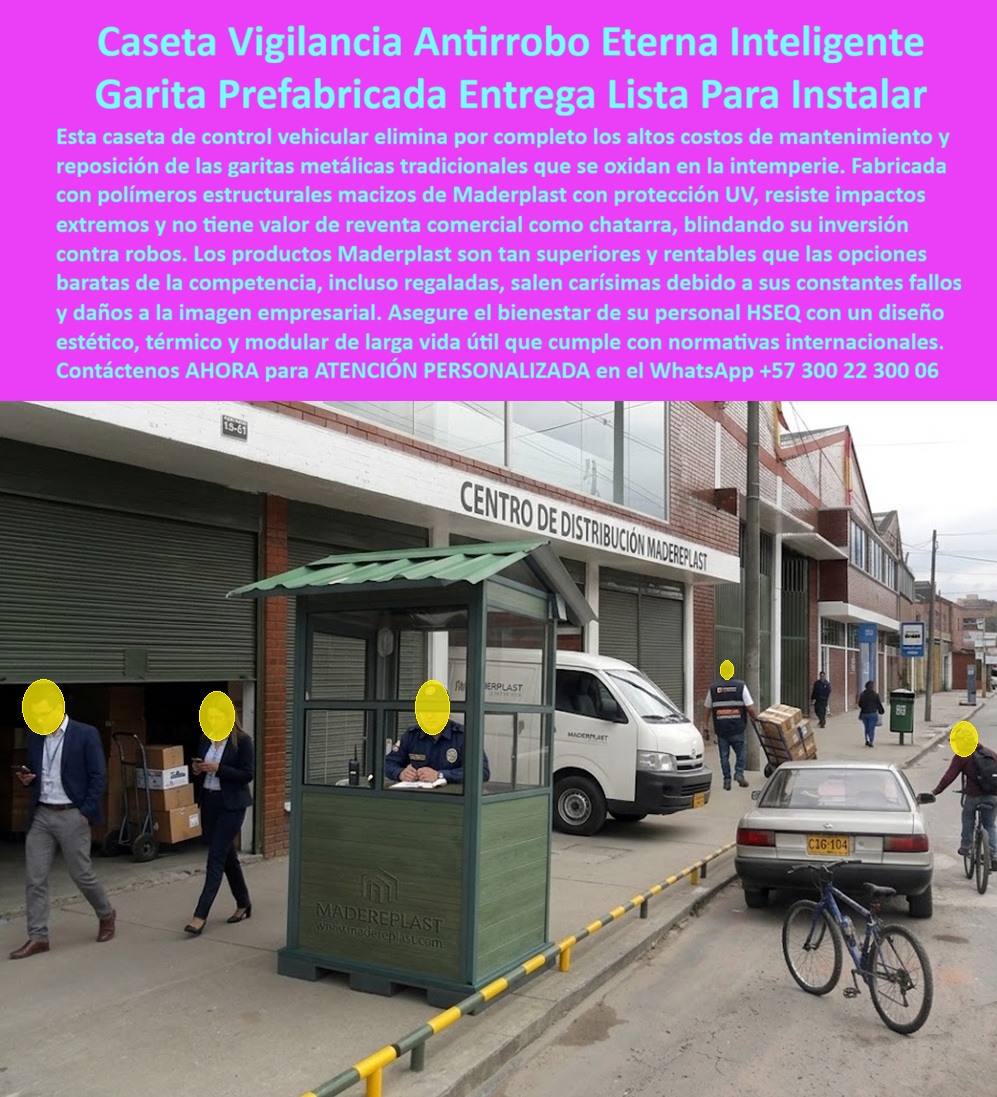 Caseta Vigilancia Pequeña Confortable Diseño Moderno Maderplast Puesto Vigilante Compacto Prefabricado Durabilidad Extrema Ambientes Urbanos Caseta Para Portería Control Vehicular Bajo Mantenimiento Diseño Garita De Seguridad Modular