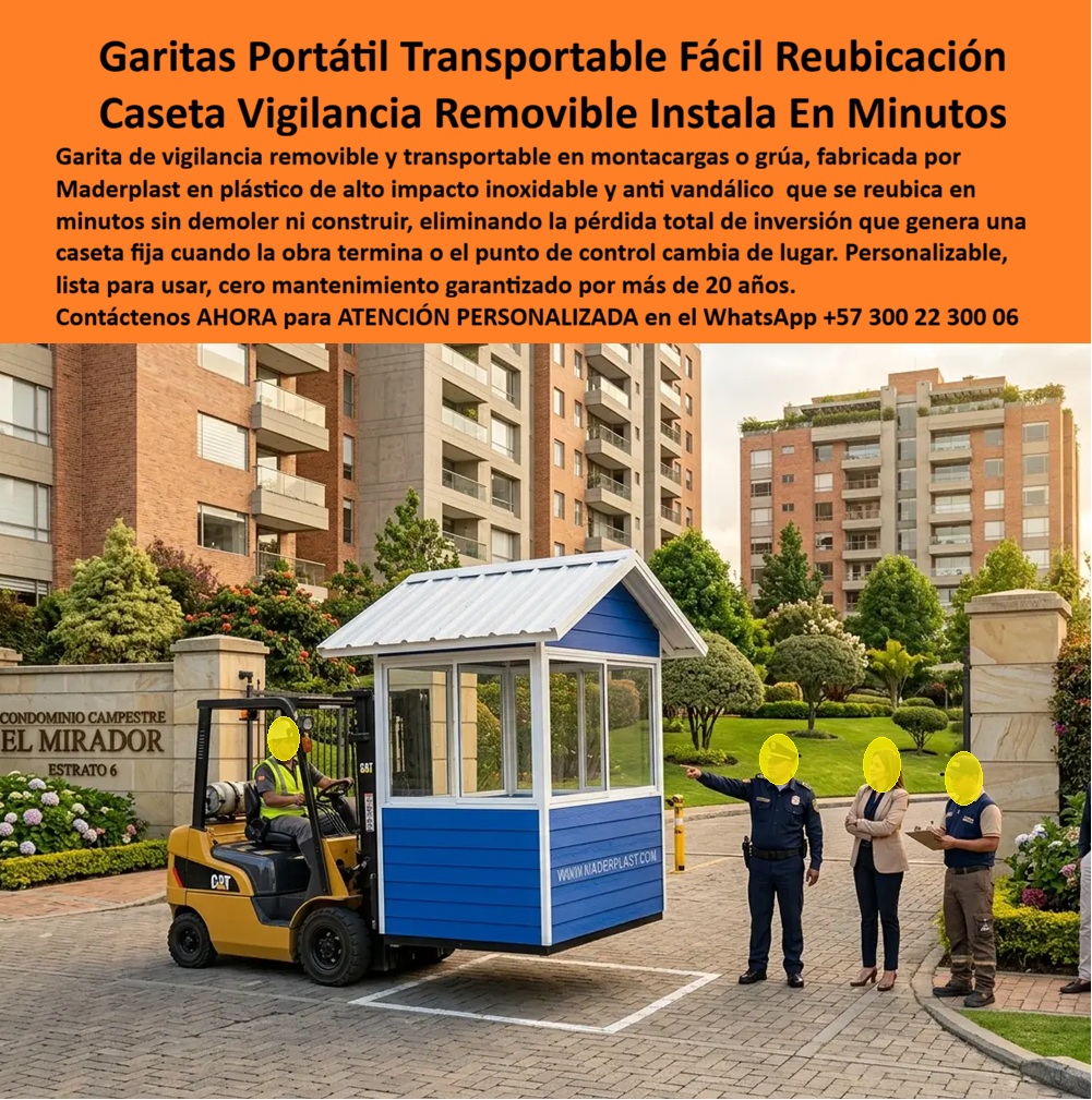 Caseta Vigilancia Removible Transportable Fácil Instalación Maderplast Caseta De Vigilancia Movible Obras caseta desmontable industrial Garita Portátil Transportable De Fácil Reubicación Caseta De Vigilancia Transportable Modular
