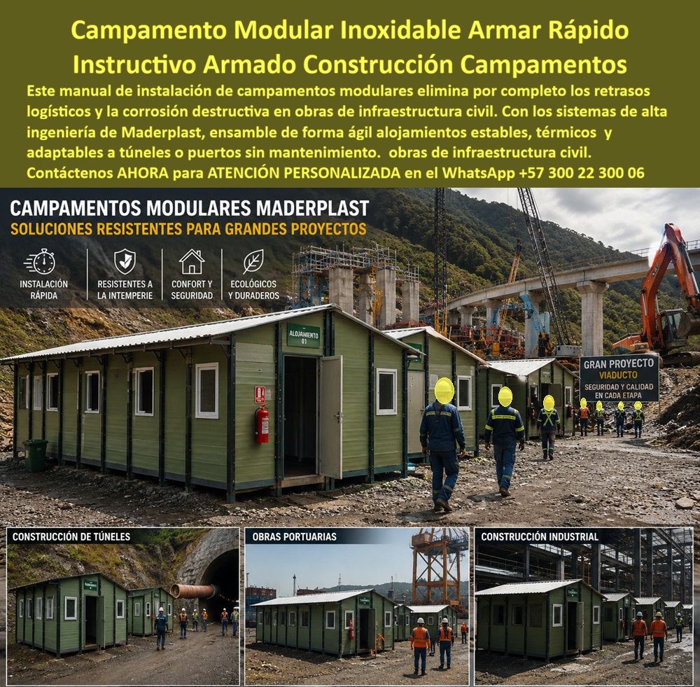 Manual Instalación Campamento Modular Paso A Paso Maderplast Instructivo De Armado De Campamentos Libres De Corrosion Para Obra Manual Guia Paso A Paso Construccion Campamentos De Rapido Ensamble Guia Instalacion Campamento Modular