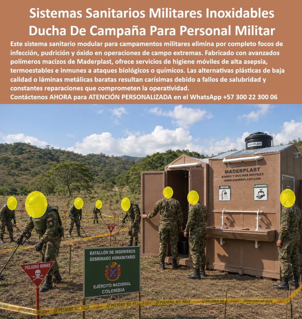 Sistemas Sanitarios Campamentos Duchas Baños Militares Maderplast Duchas De Campaña Para Personal Militar Servicios De Higiene Para Misiones En Campo campamentos militares sanitarios baños móviles para destacamentos baños portátil