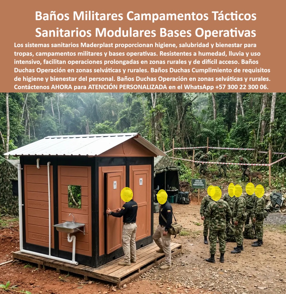 Sistemas Sanitarios Campamentos Duchas Baños Militares Maderplast baños portátiles militares Duchas Modulares Para Bases De Operación Servicios Sanitarios Móviles Para Bases Tácticas Sanitarios Portátiles Tropas Militar Ecológicos